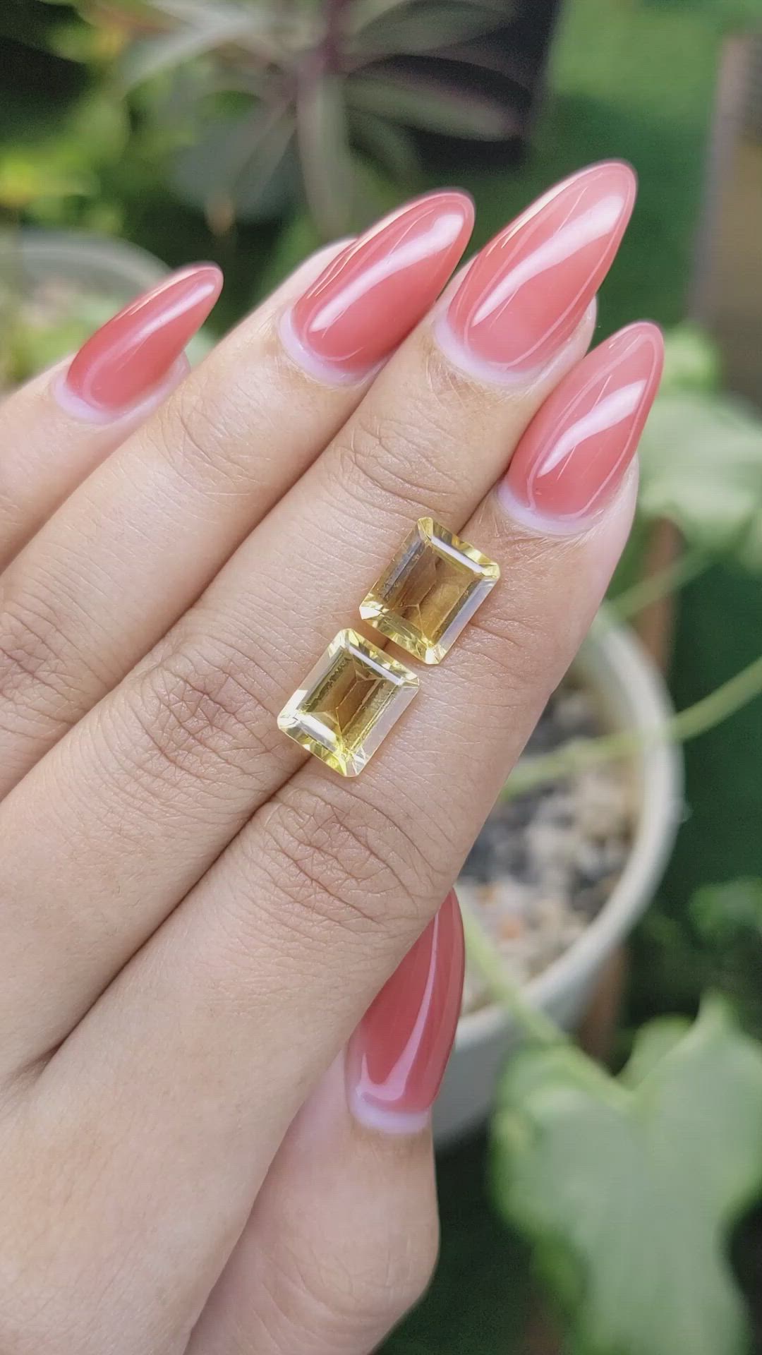 5.46 Ct.Tw.Total Carat Weight Citrine Pair from Brazil Size Video