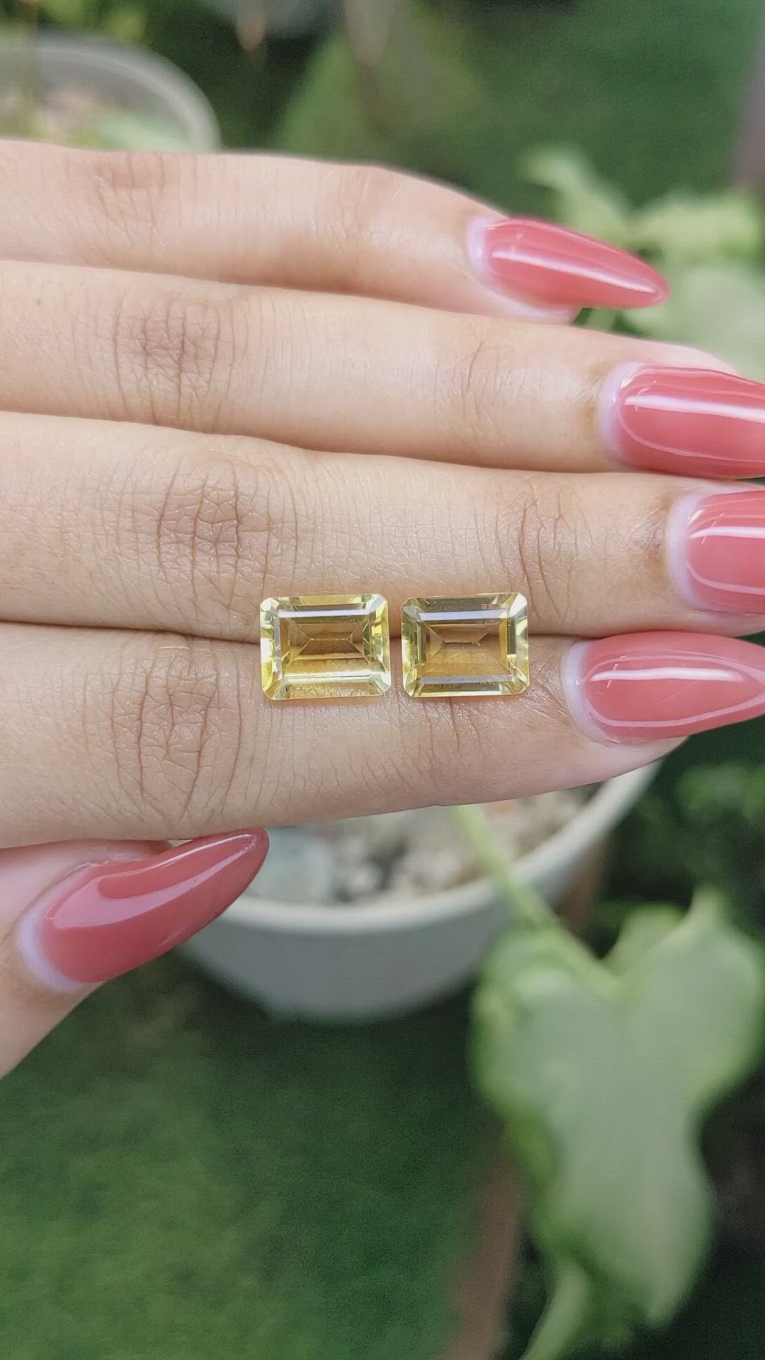 5.46 Ct.Tw.Total Carat Weight Citrine Pair from Brazil Size Video