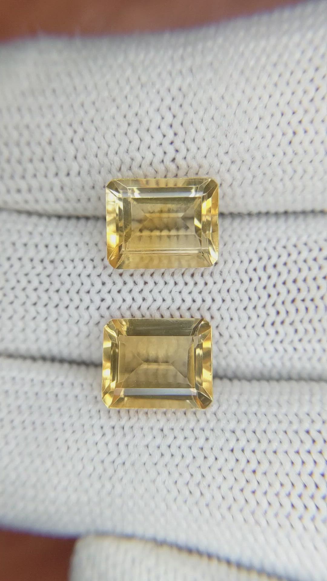 5.46 Ct.Tw.Total Carat Weight Citrine Pair from Brazil Size Video