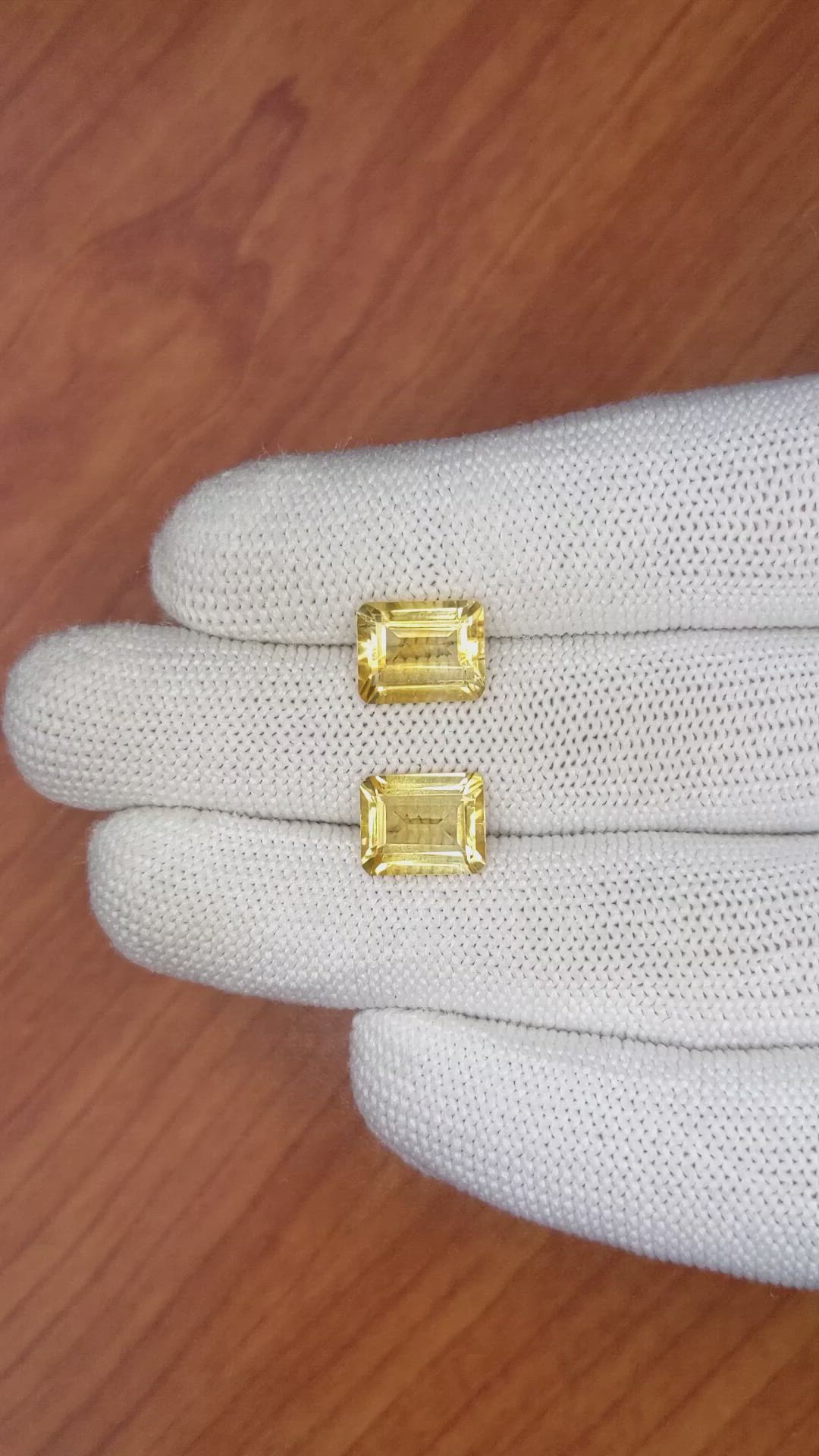 5.46 Ct.Tw.Total Carat Weight Citrine Pair from Brazil Size Video