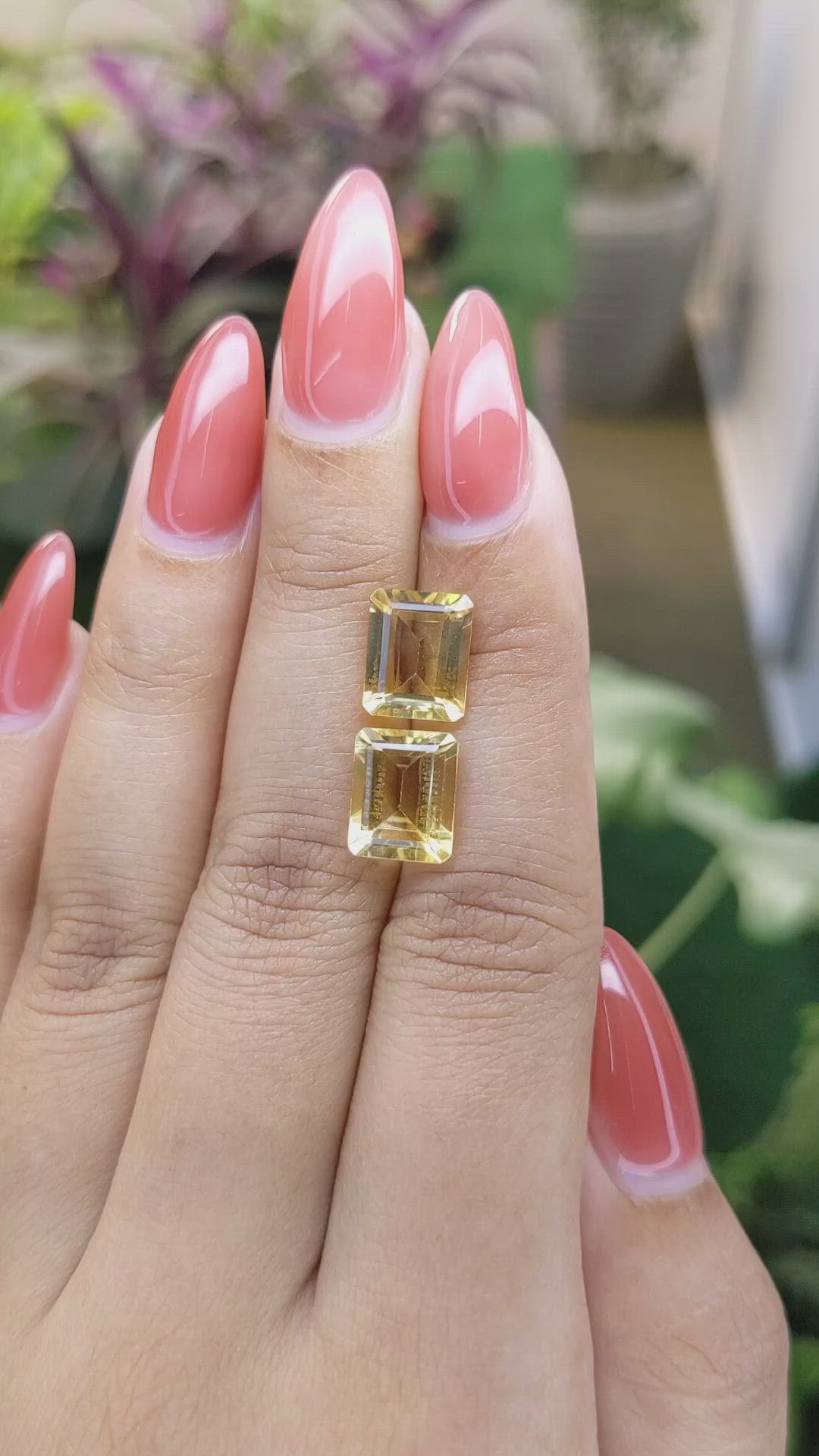 5.46 Ct.Tw.Total Carat Weight Citrine Pair from Brazil Size Video