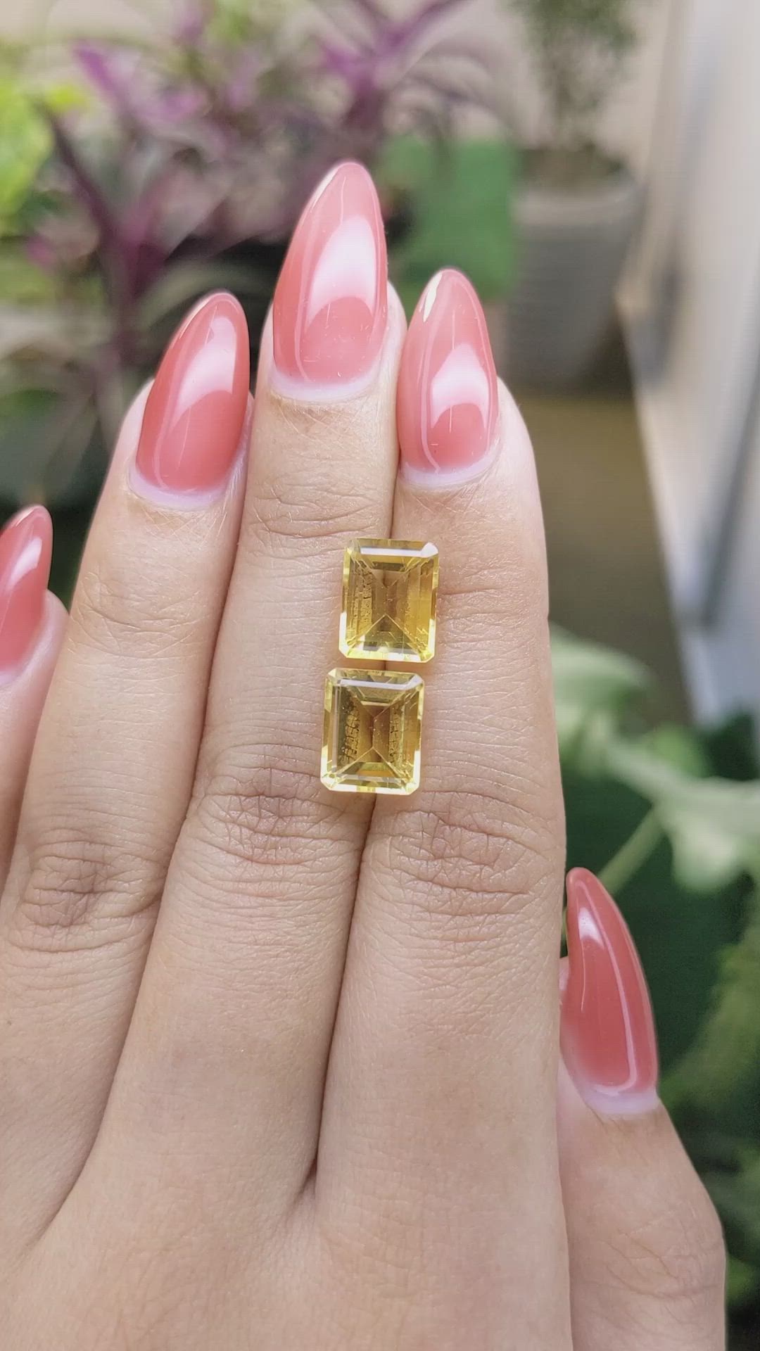 7.05 Ct.Tw.Total Carat Weight Citrine Pair from Brazil Size Video