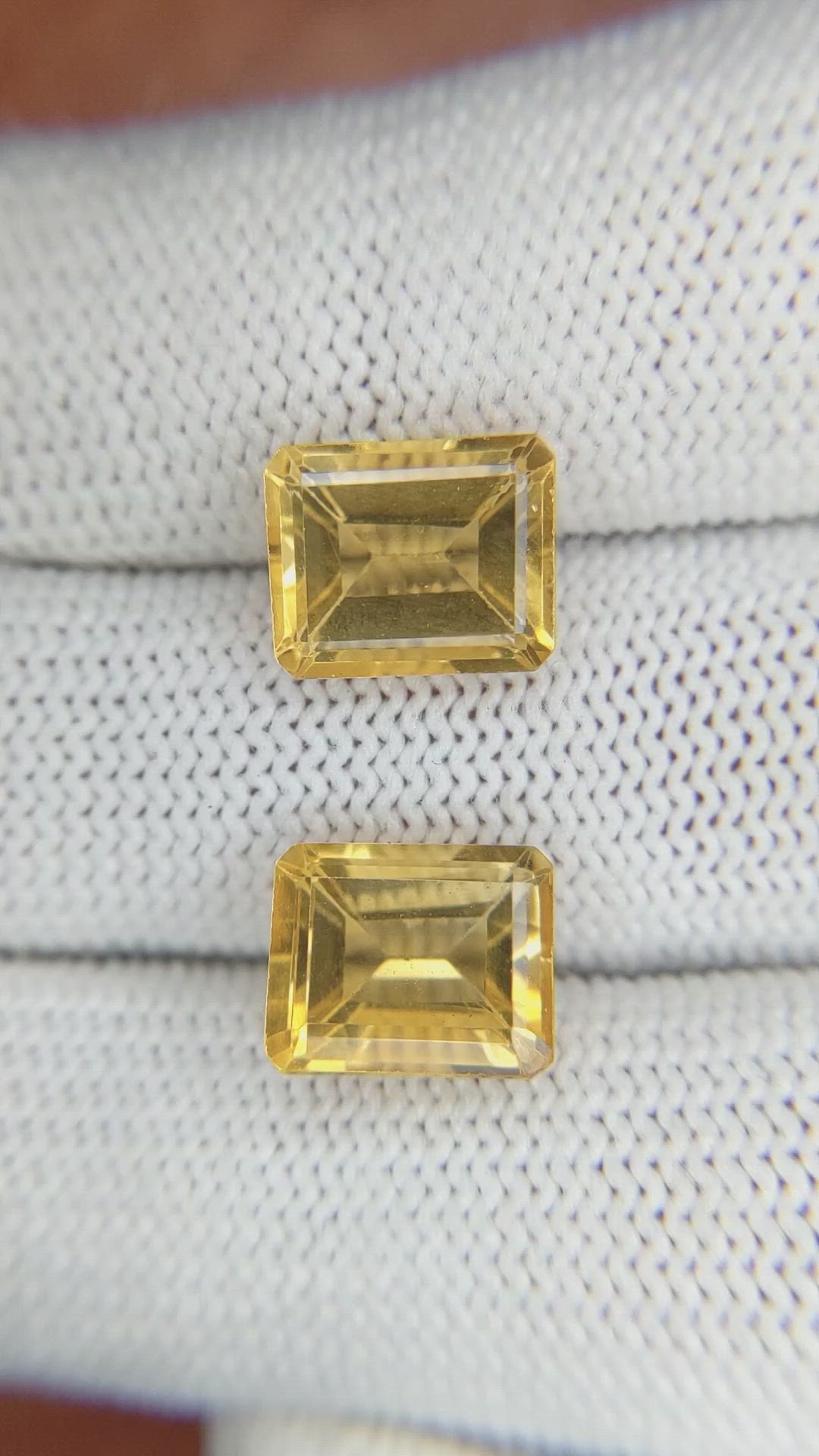 7.05 Ct.Tw.Total Carat Weight Citrine Pair from Brazil Size Video