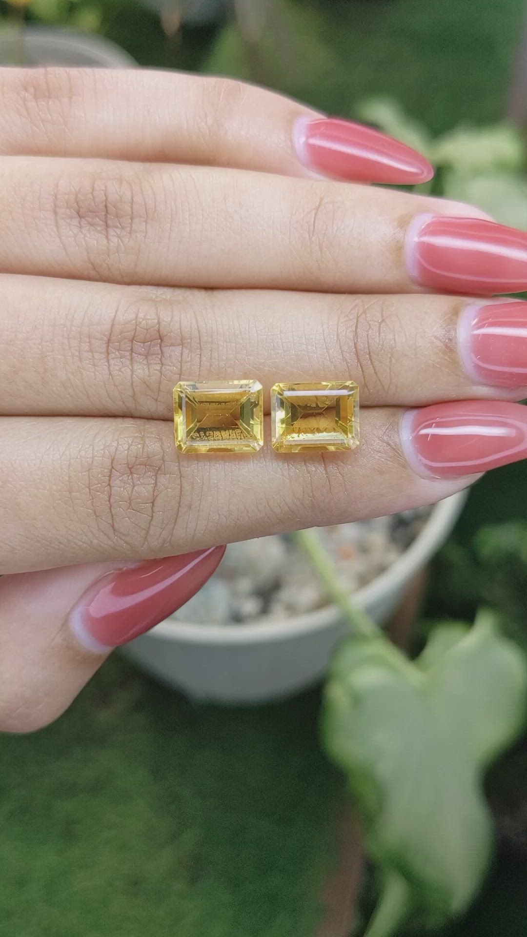 7.05 Ct.Tw.Total Carat Weight Citrine Pair from Brazil Size Video