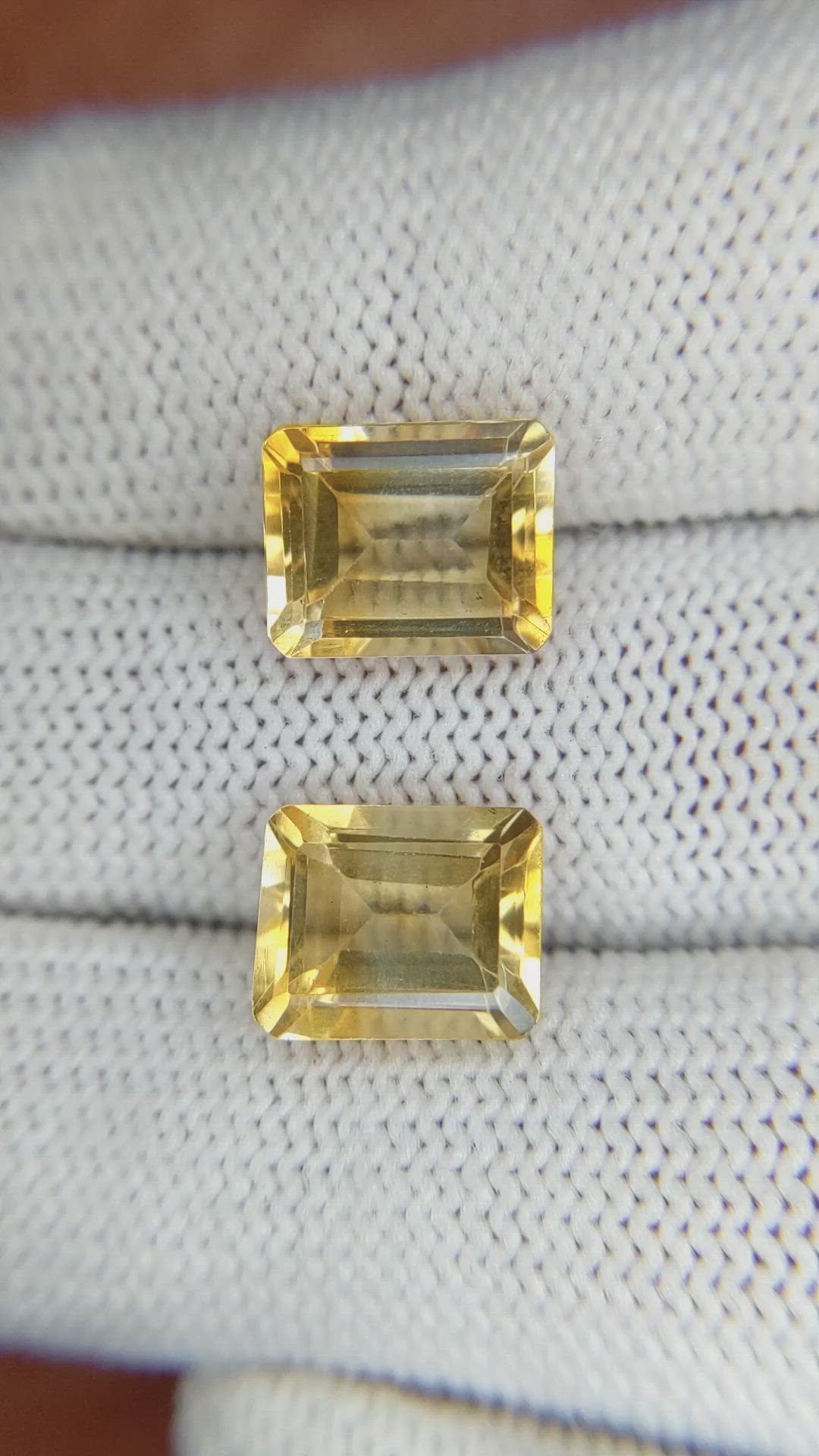 6.44 Ct.Tw.Total Carat Weight Citrine Pair from Brazil Size Video