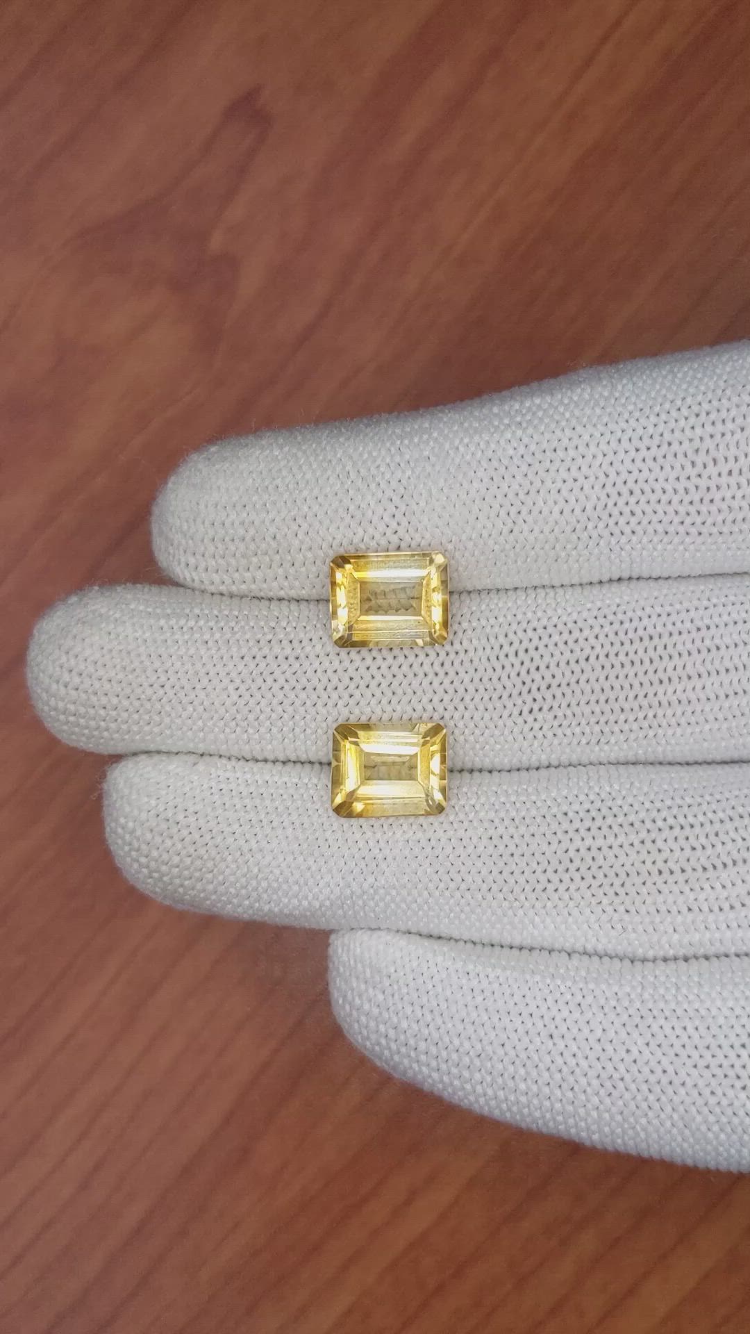 6.44 Ct.Tw.Total Carat Weight Citrine Pair from Brazil Size Video