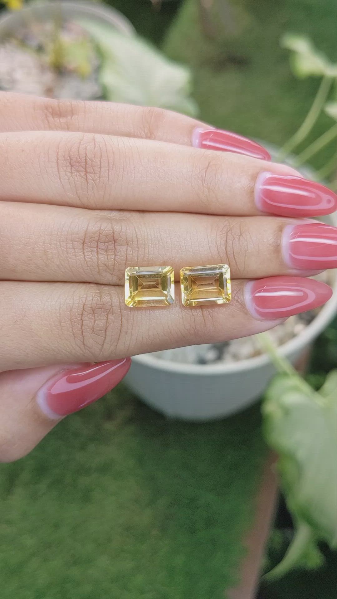 6.44 Ct.Tw.Total Carat Weight Citrine Pair from Brazil Size Video
