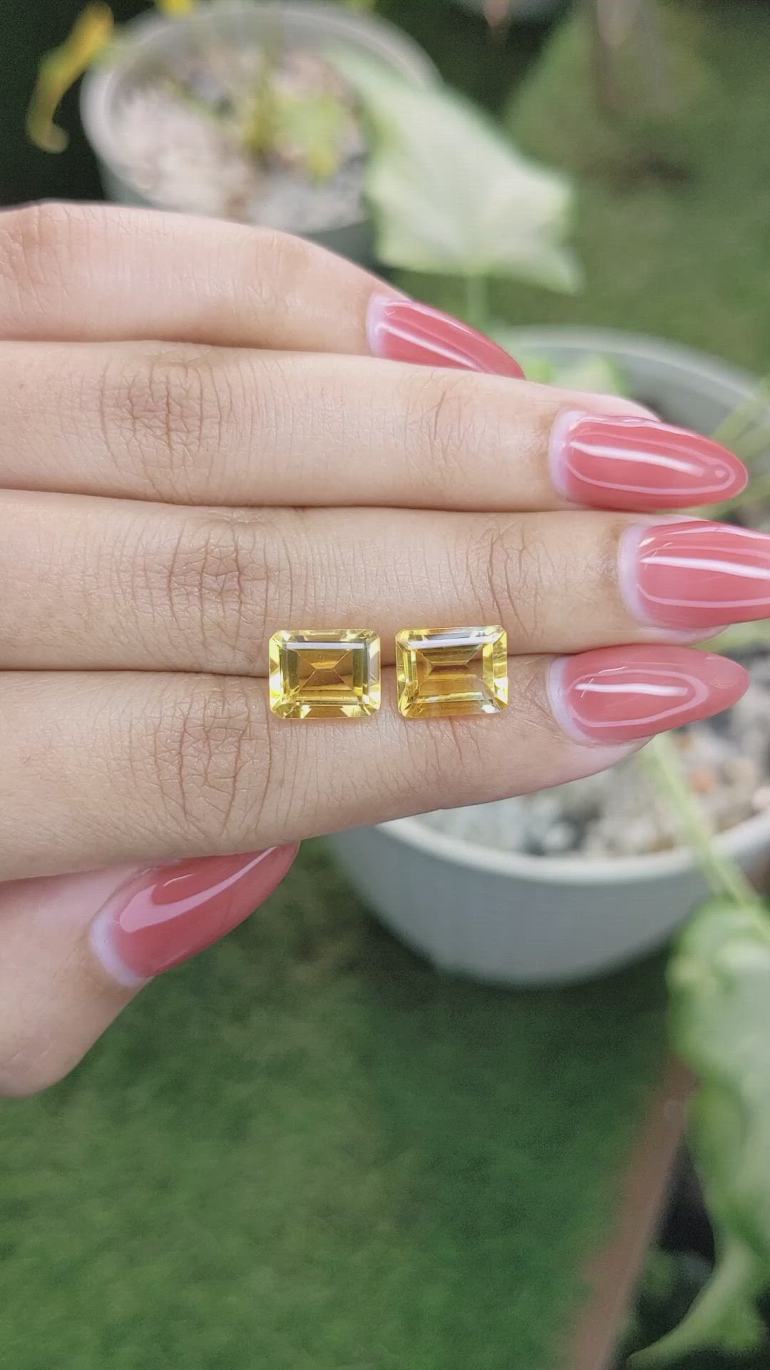 6.02 Ct.Tw.Total Carat Weight Citrine Pair from Brazil Size Video