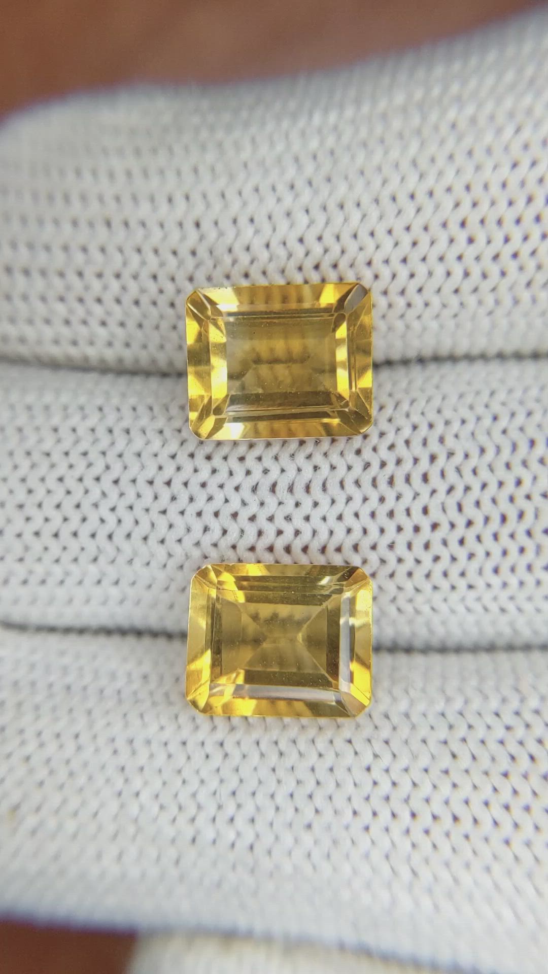 6.02 Ct.Tw.Total Carat Weight Citrine Pair from Brazil Size Video