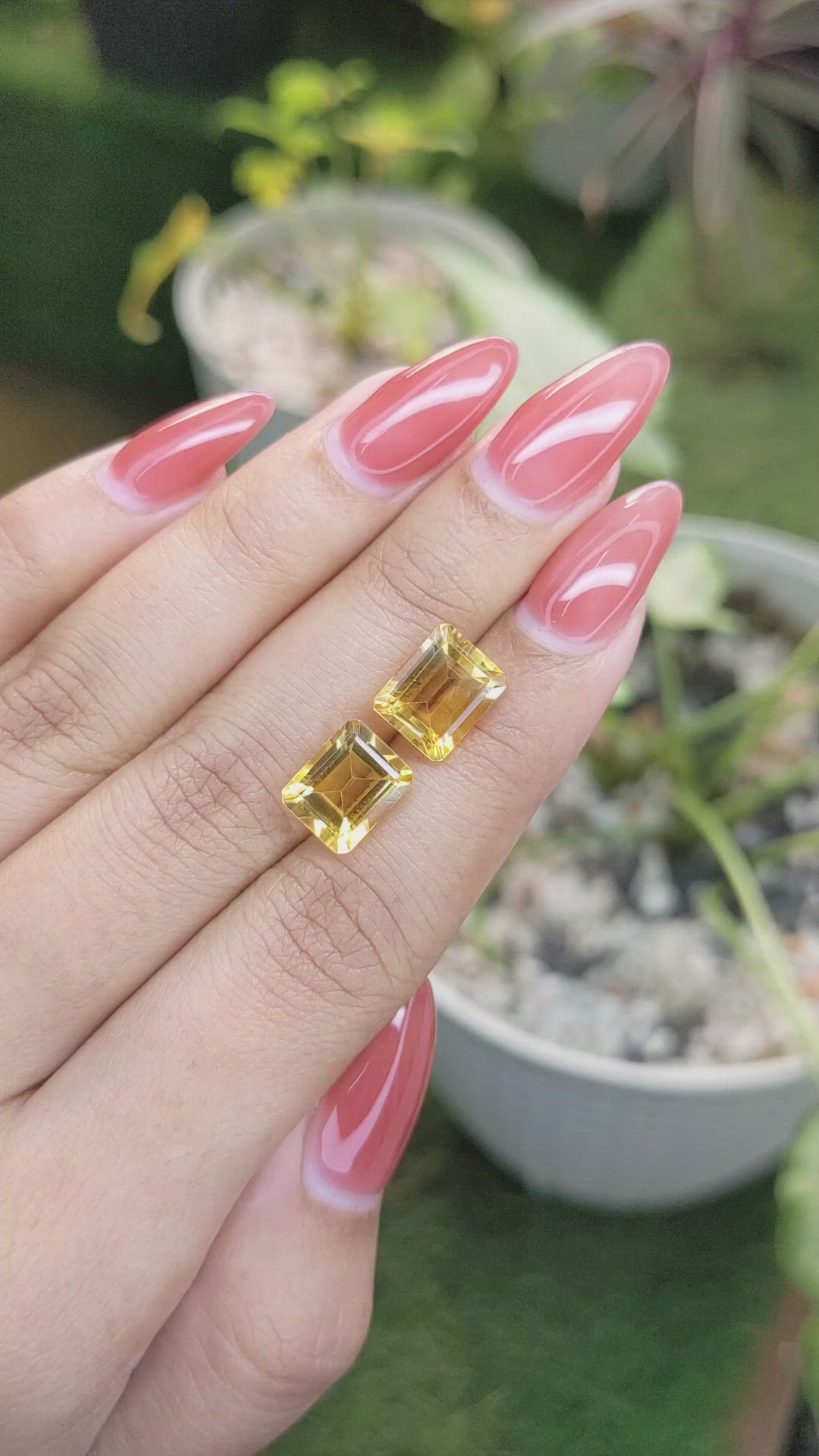 6.02 Ct.Tw.Total Carat Weight Citrine Pair from Brazil Size Video