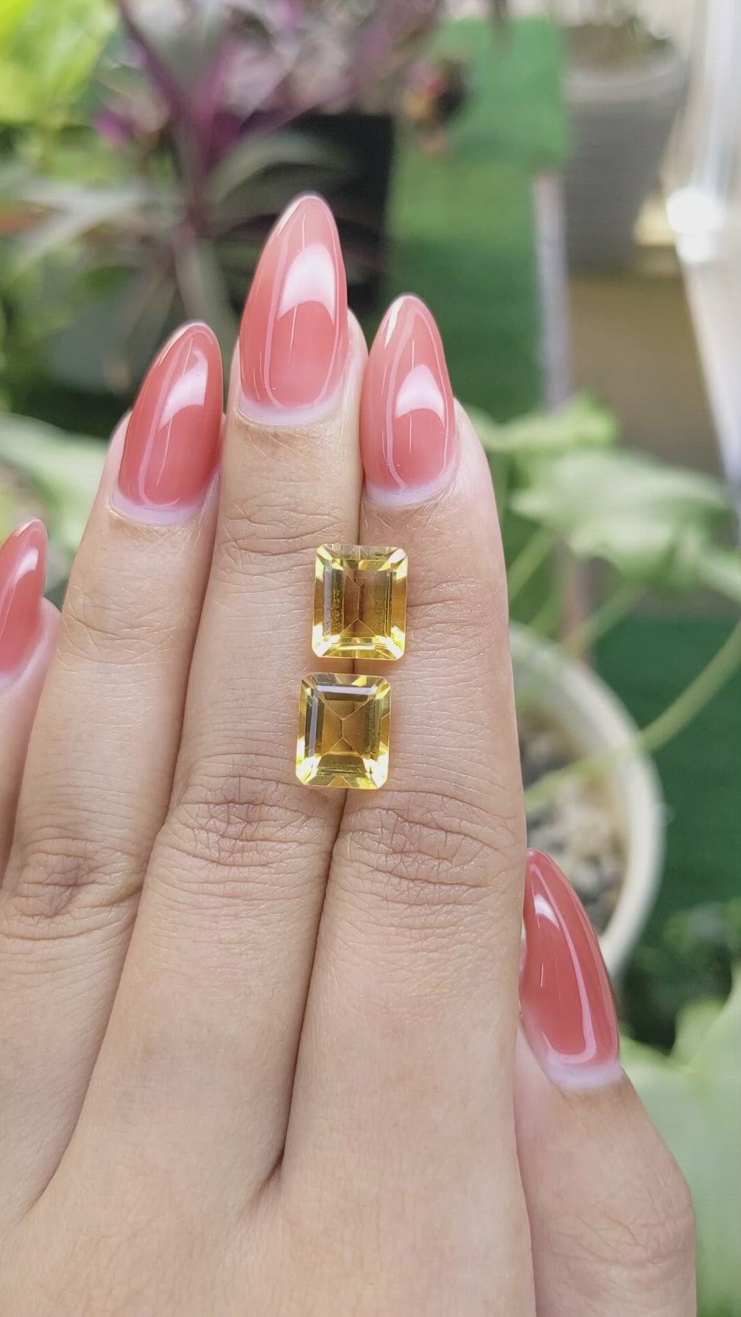 6.02 Ct.Tw.Total Carat Weight Citrine Pair from Brazil Size Video