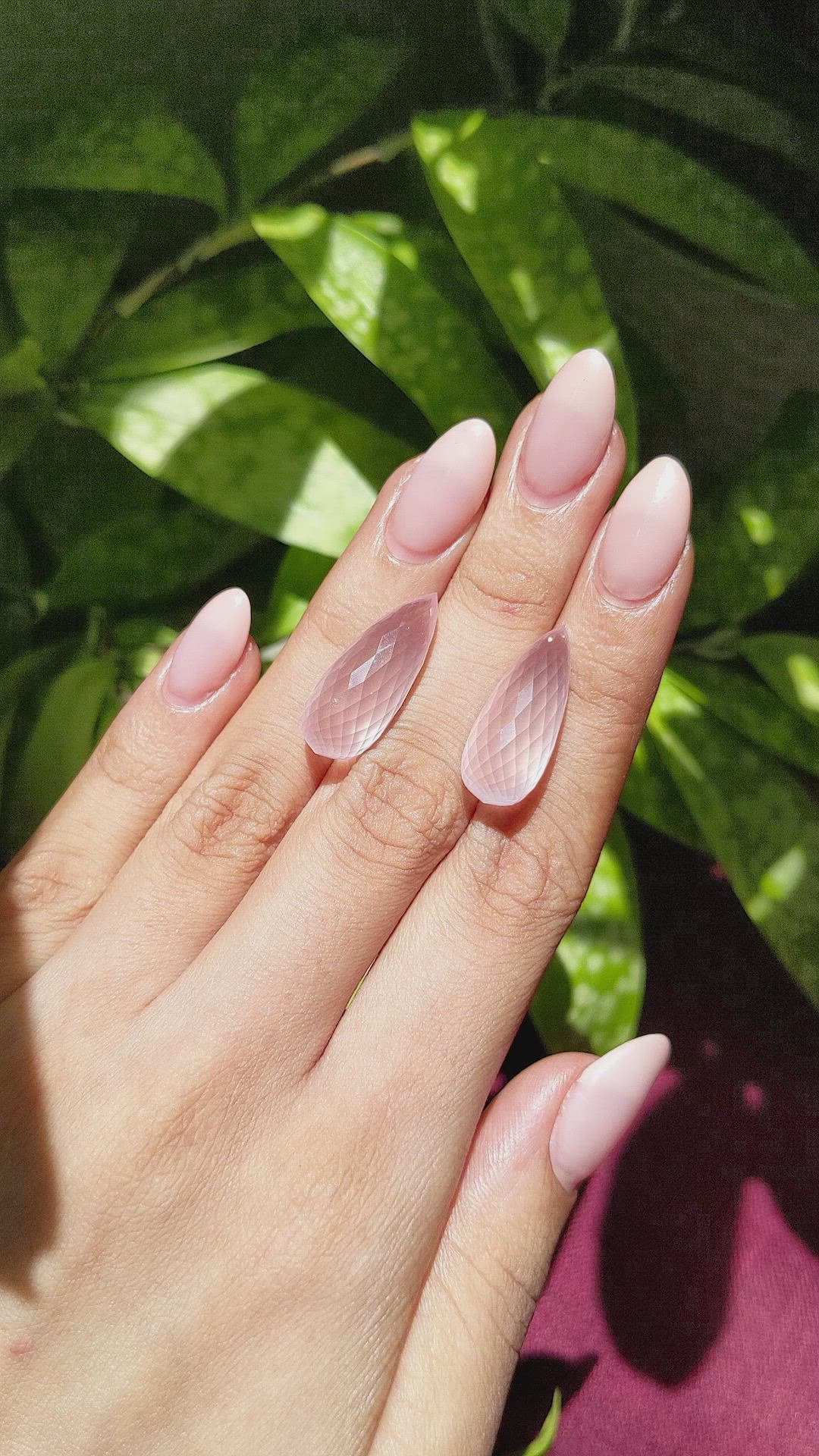 29.87 Ct.Tw.Total Carat Weight Rose Quartz Pair from Madagascar Size Video