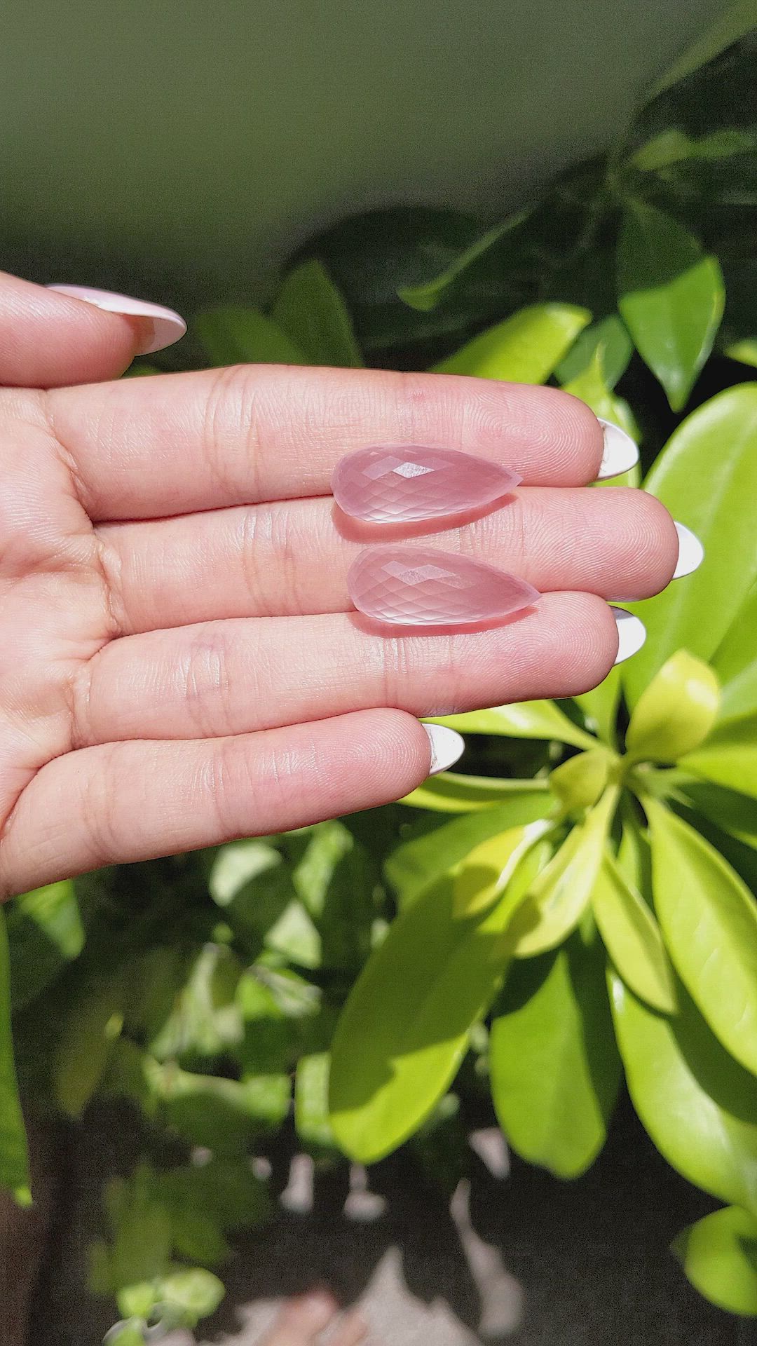 29.87 Ct.Tw.Total Carat Weight Rose Quartz Pair from Madagascar Size Video