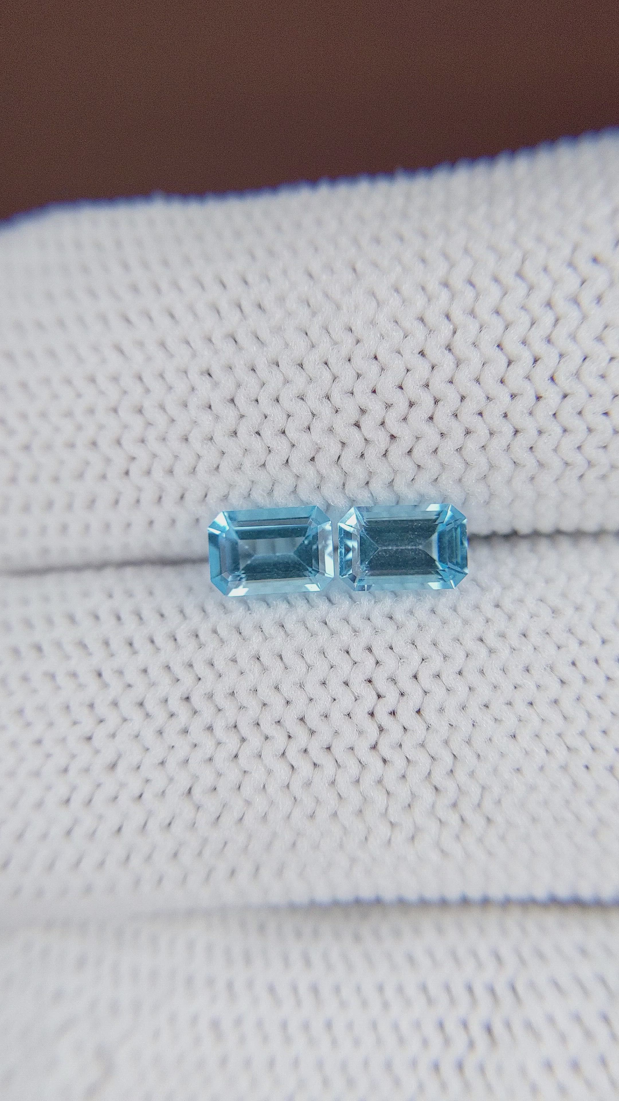 1.29 Ct.Tw.Total Carat Weight Topaz Pair from Madagascar Size Video