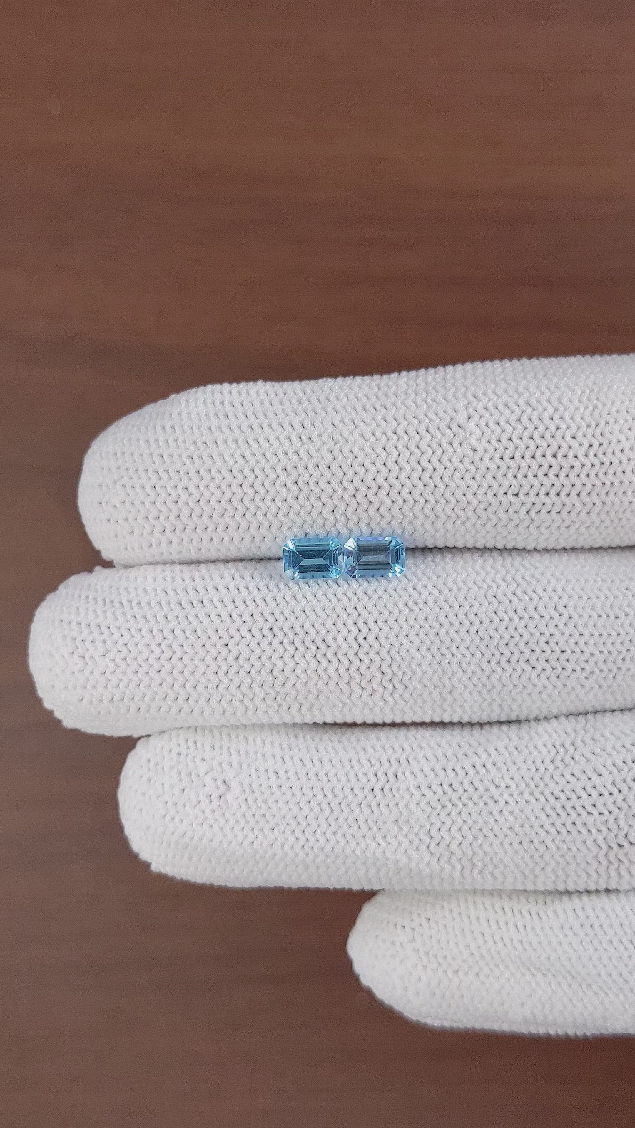 1.29 Ct.Tw.Total Carat Weight Topaz Pair from Madagascar Size Video