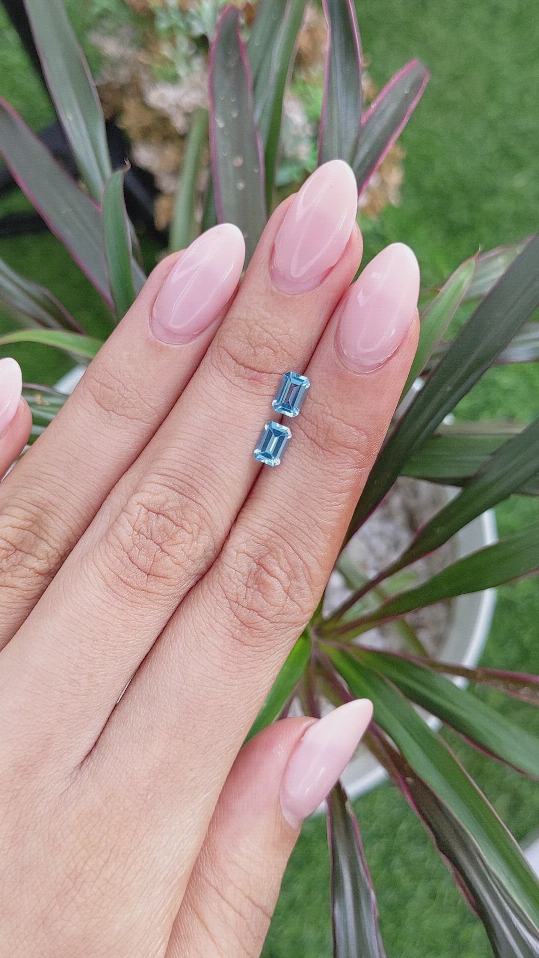 1.29 Ct.Tw.Total Carat Weight Topaz Pair from Madagascar Size Video