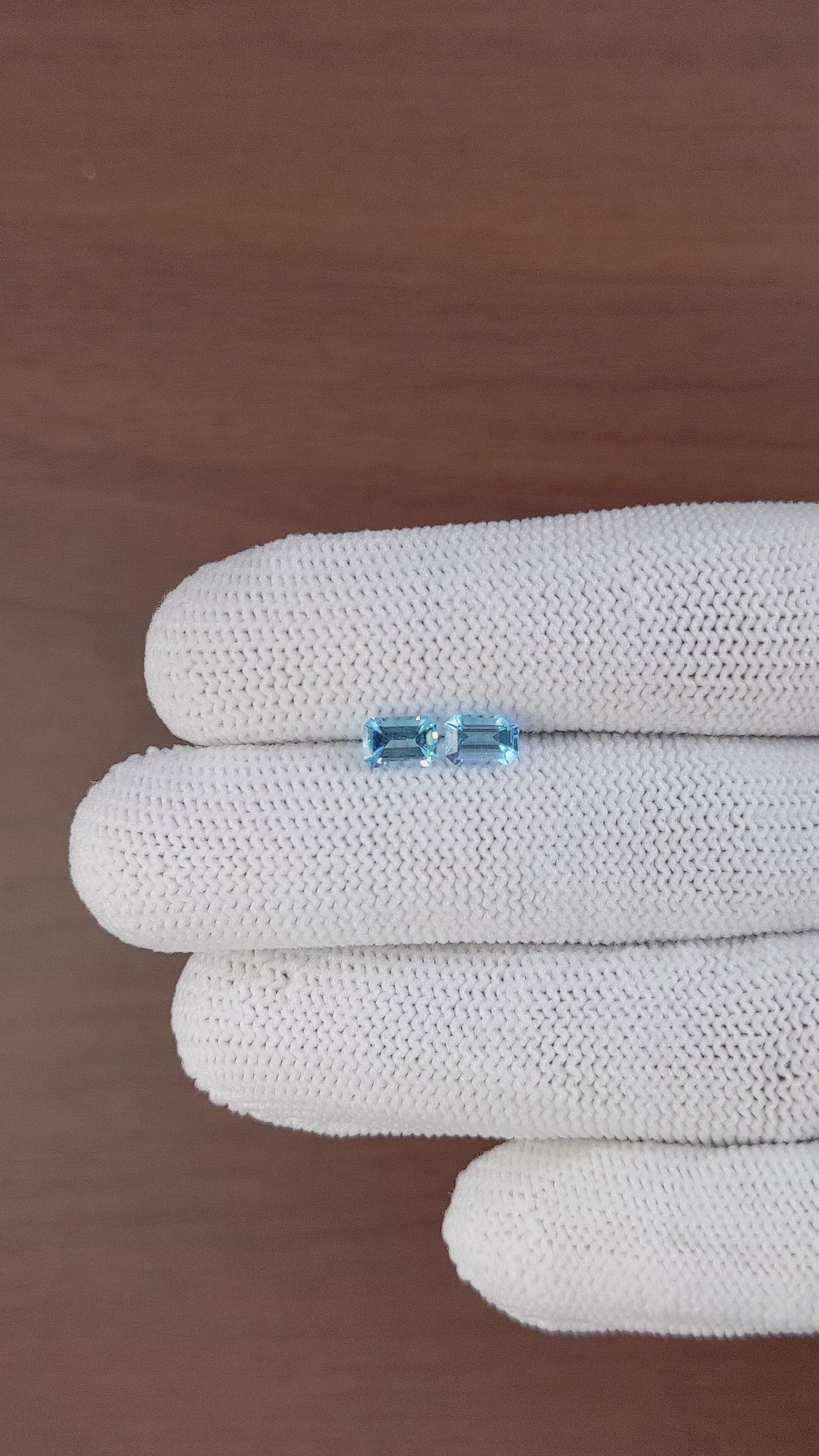 1.30 Ct.Tw.Total Carat Weight Topaz Pair from Madagascar Size Video