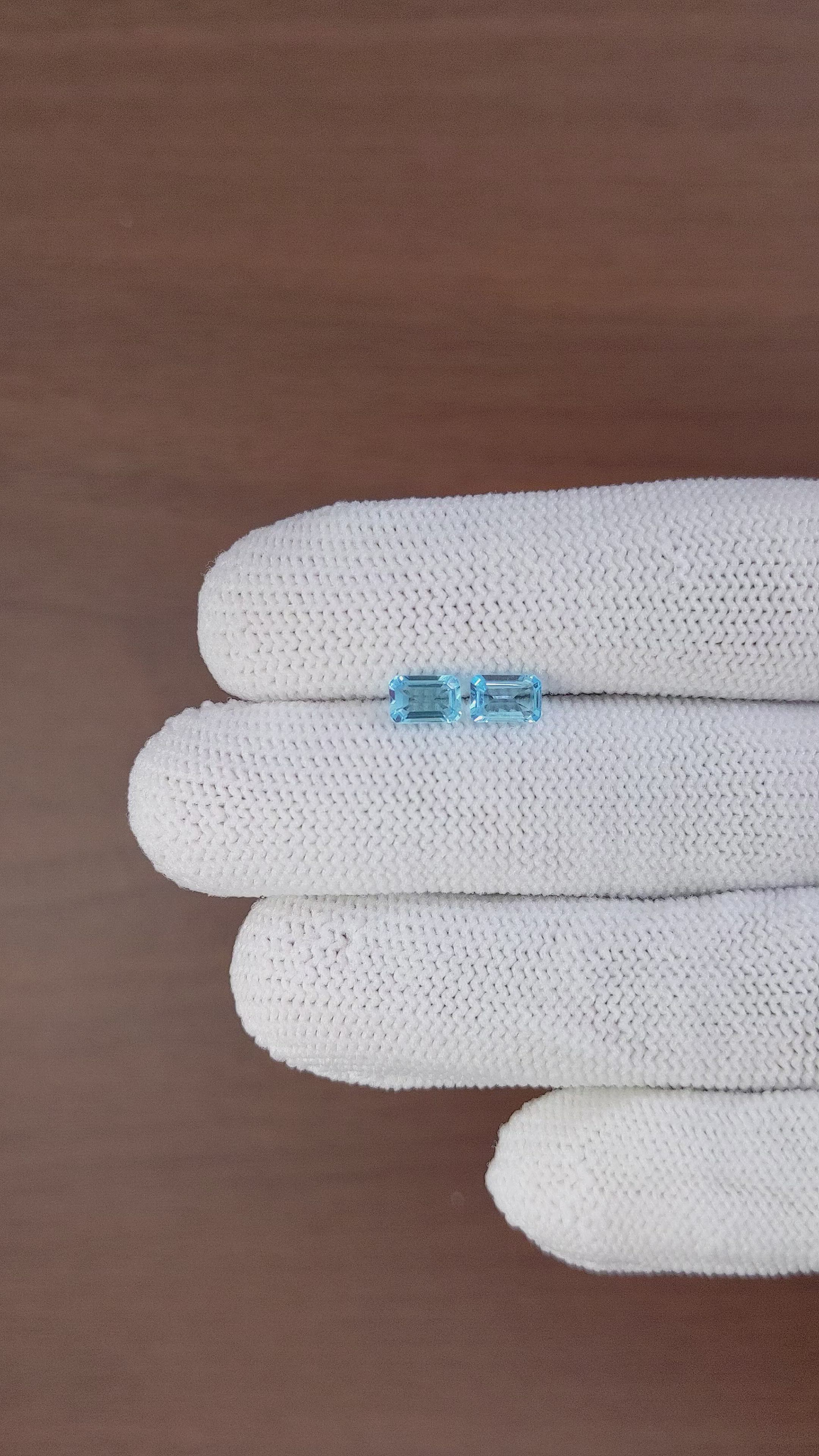 1.23 Ct.Tw.Total Carat Weight Topaz Pair from Madagascar Size Video