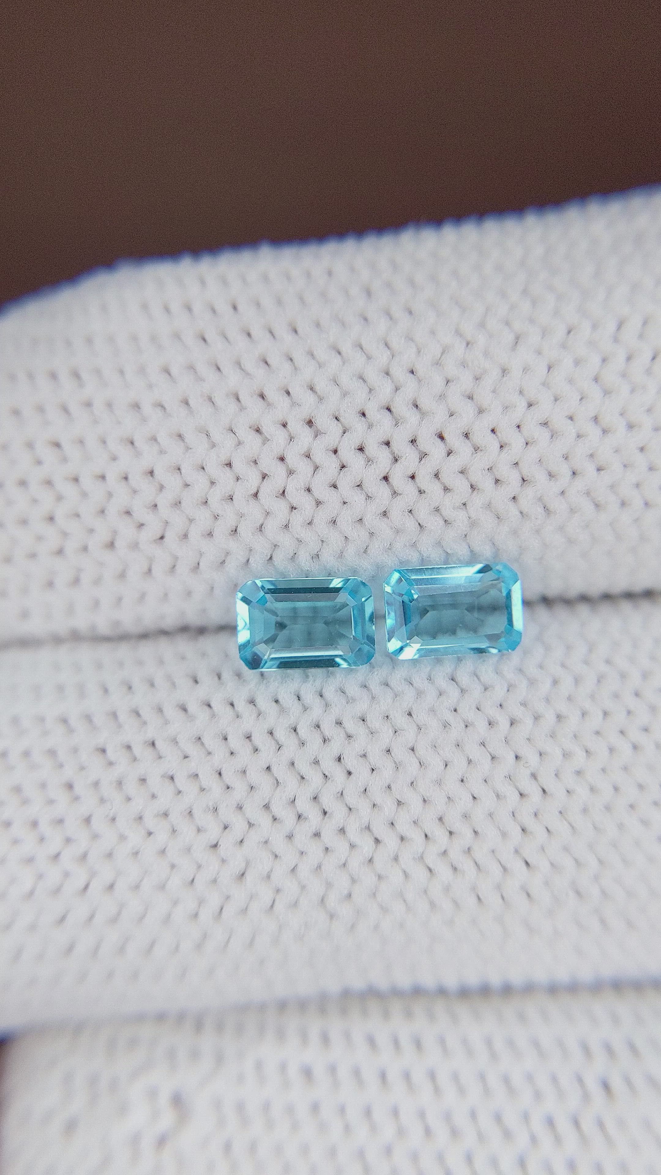 1.23 Ct.Tw.Total Carat Weight Topaz Pair from Madagascar Size Video