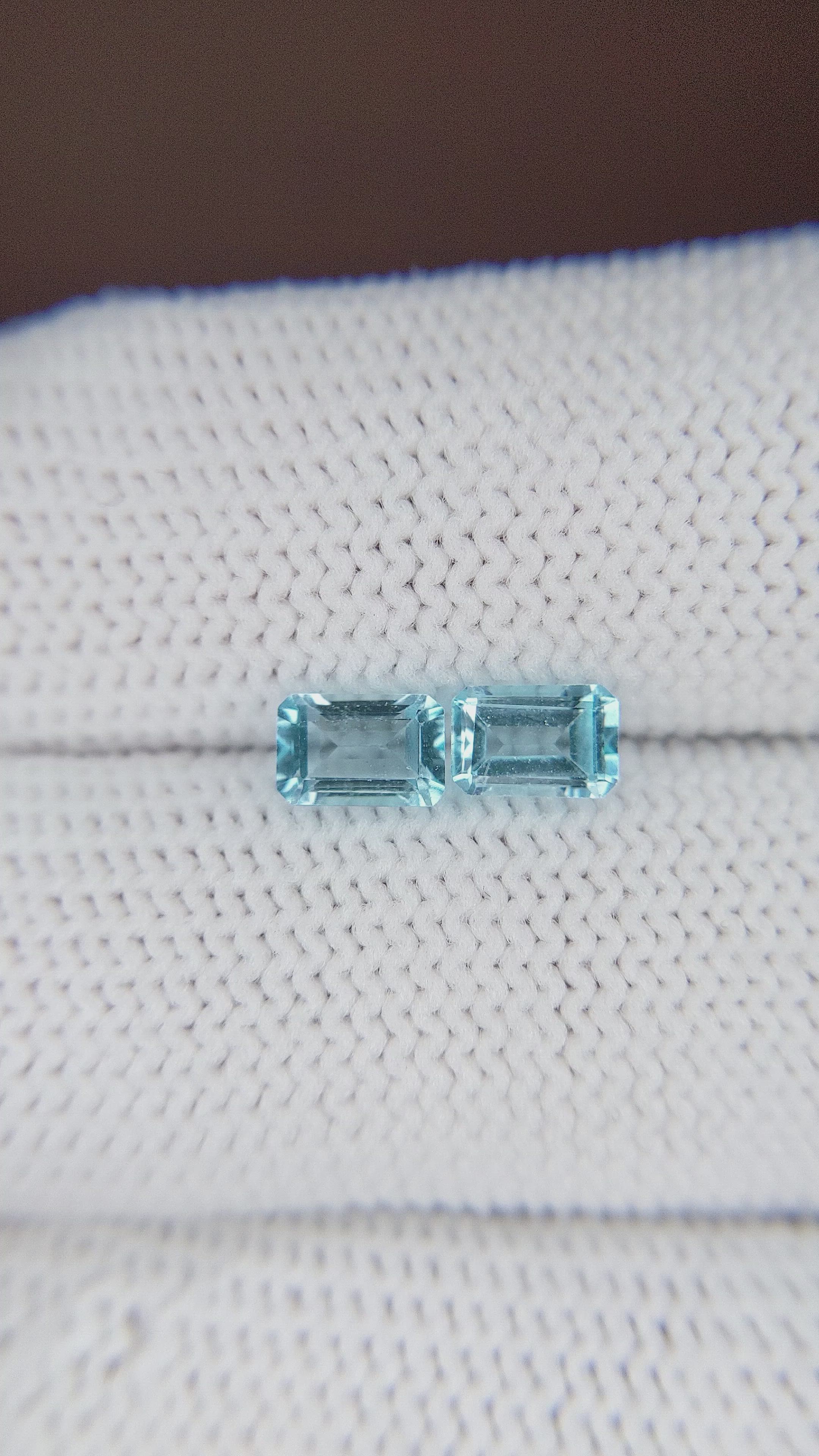 1.47 Ct.Tw.Total Carat Weight Topaz Pair from Madagascar Size Video