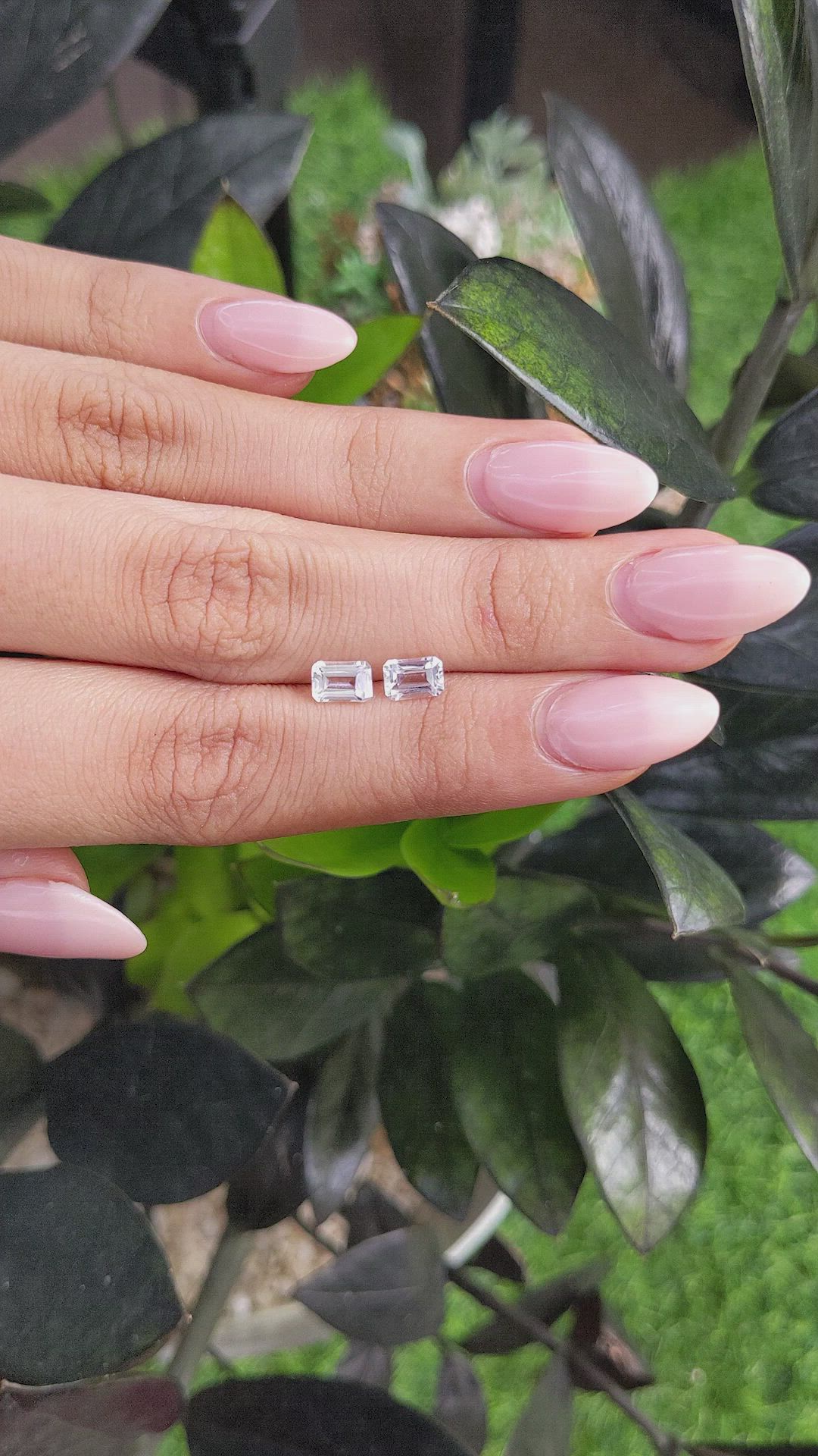 1.39&nbsp;Ct.Tw.Total Carat Weight White Topaz Pair from Ceylon (Sri Lanka) Size Video