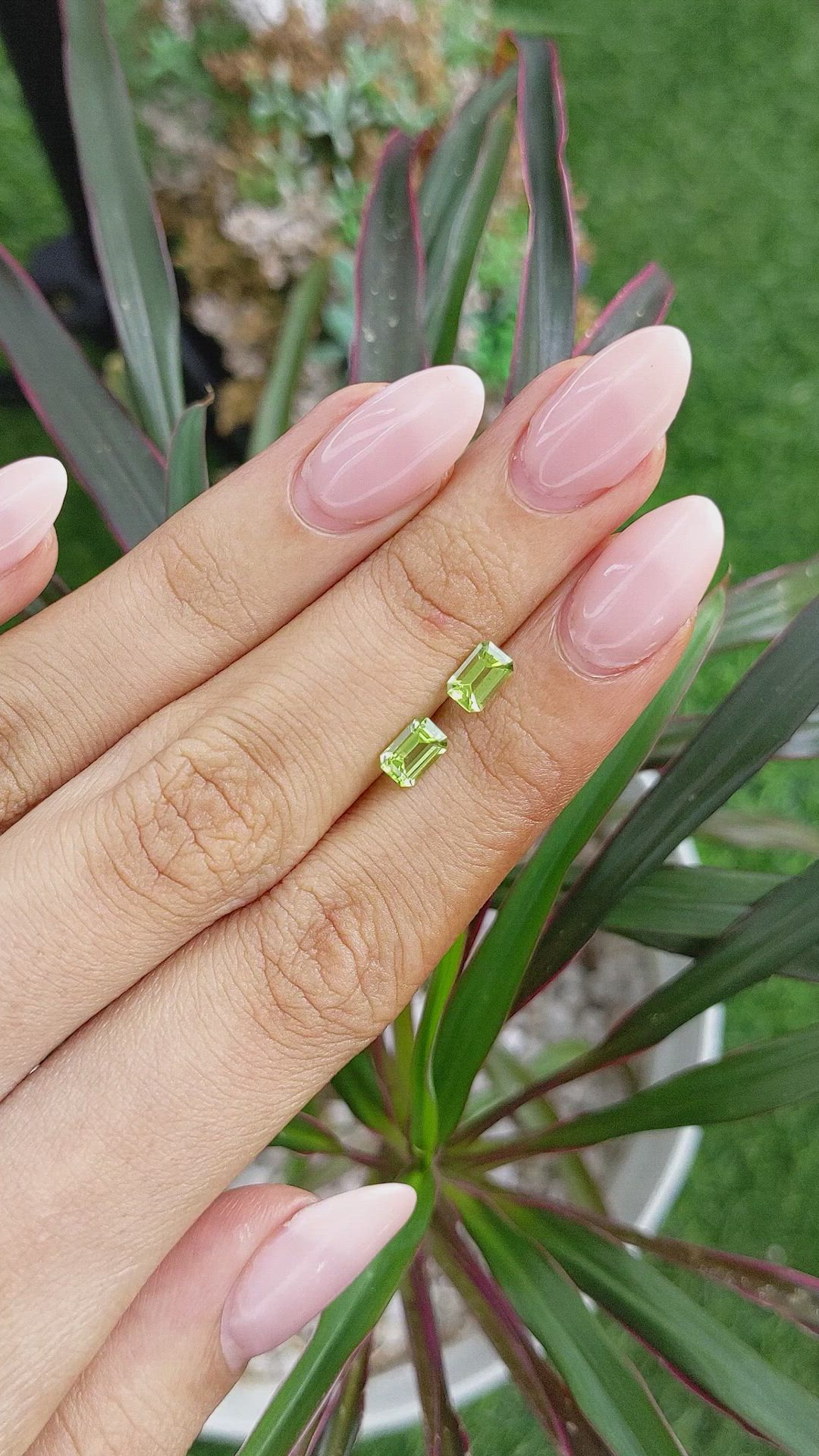 1.02&nbsp;Ct.Tw.Total Carat Weight Peridot Pair from Madagascar Size Video