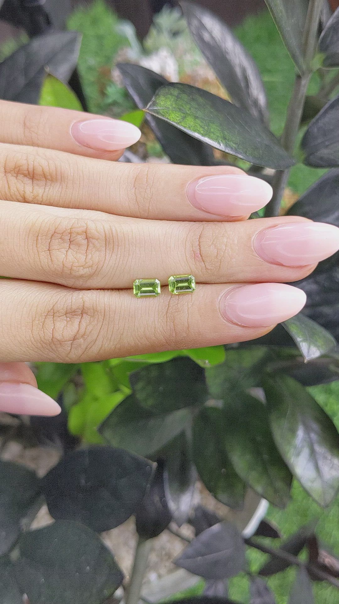 1.08&nbsp;Ct.Tw.Total Carat Weight Peridot Pair from Ceylon (Sri Lanka) Size Video