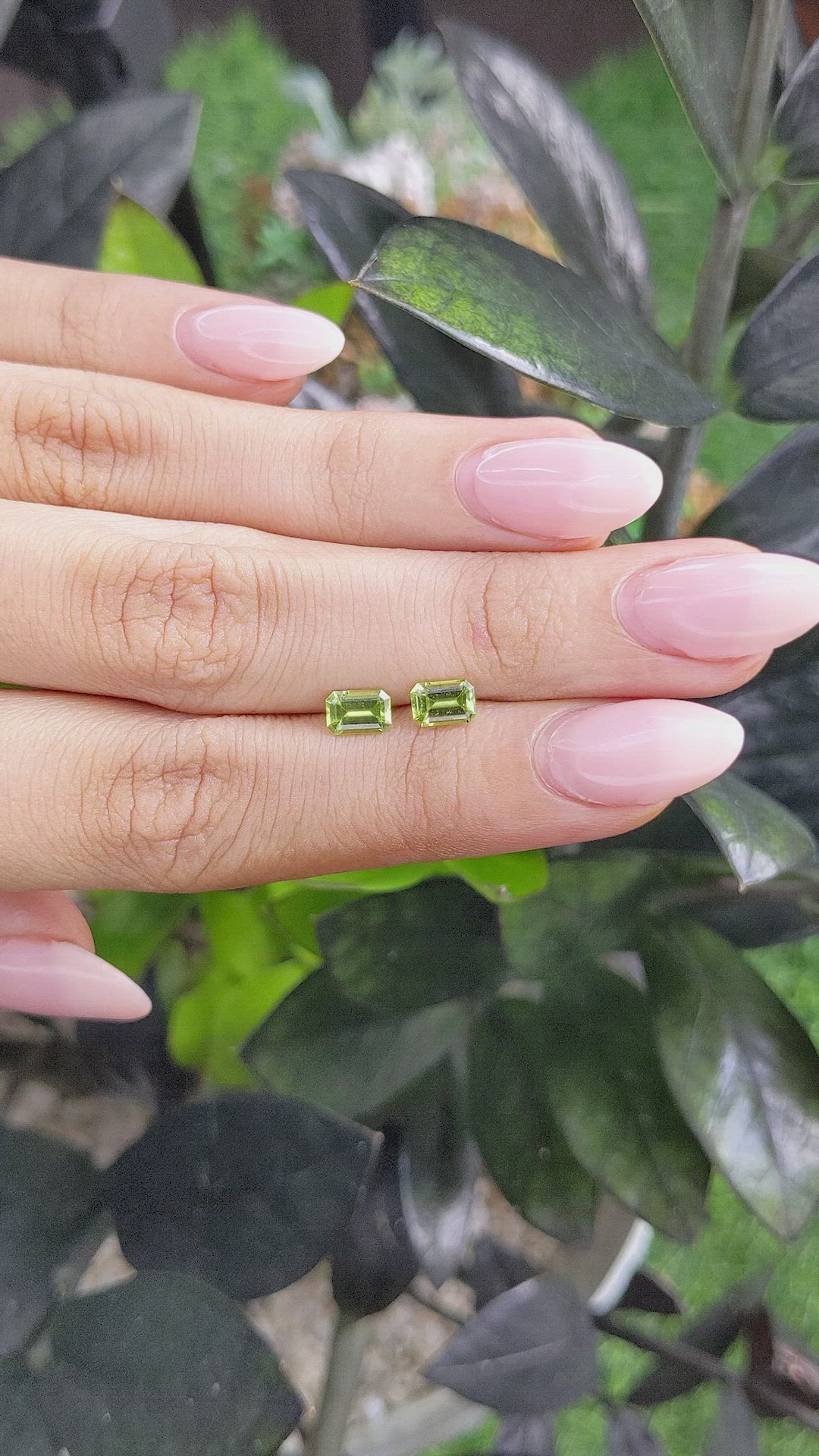 0.95&nbsp;Ct.Tw.Total Carat Weight Peridot Pair from Ceylon (Sri Lanka) Size Video