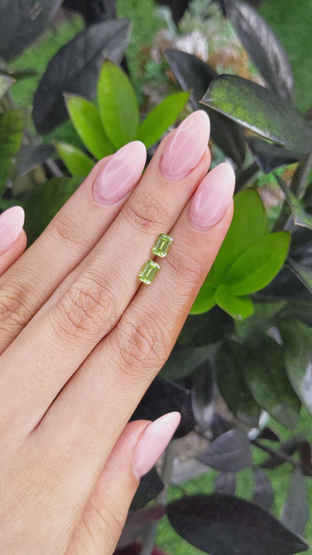 0.95&nbsp;Ct.Tw.Total Carat Weight Peridot Pair from Ceylon (Sri Lanka) Size Video