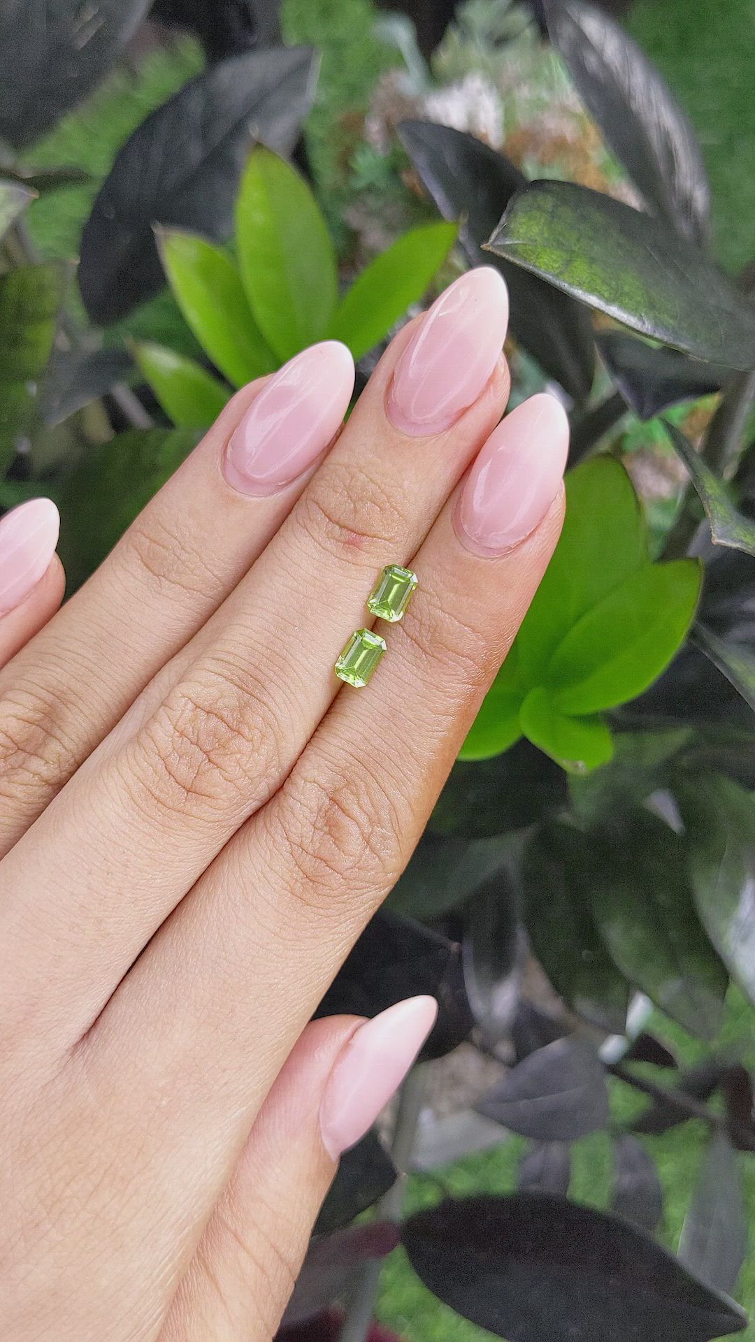 1.14&nbsp;Ct.Tw.Total Carat Weight Peridot Pair from Ceylon (Sri Lanka) Size Video