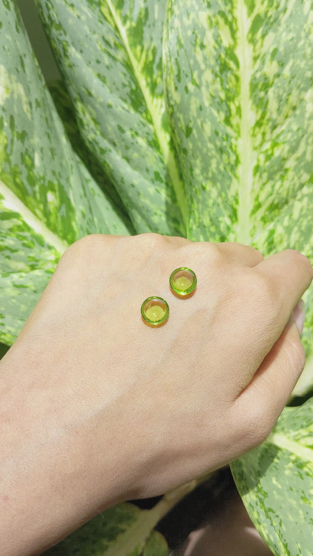 4.14&nbsp;Ct.Tw.Total Carat Weight Peridot Pair from Ceylon (Sri Lanka) Size Video