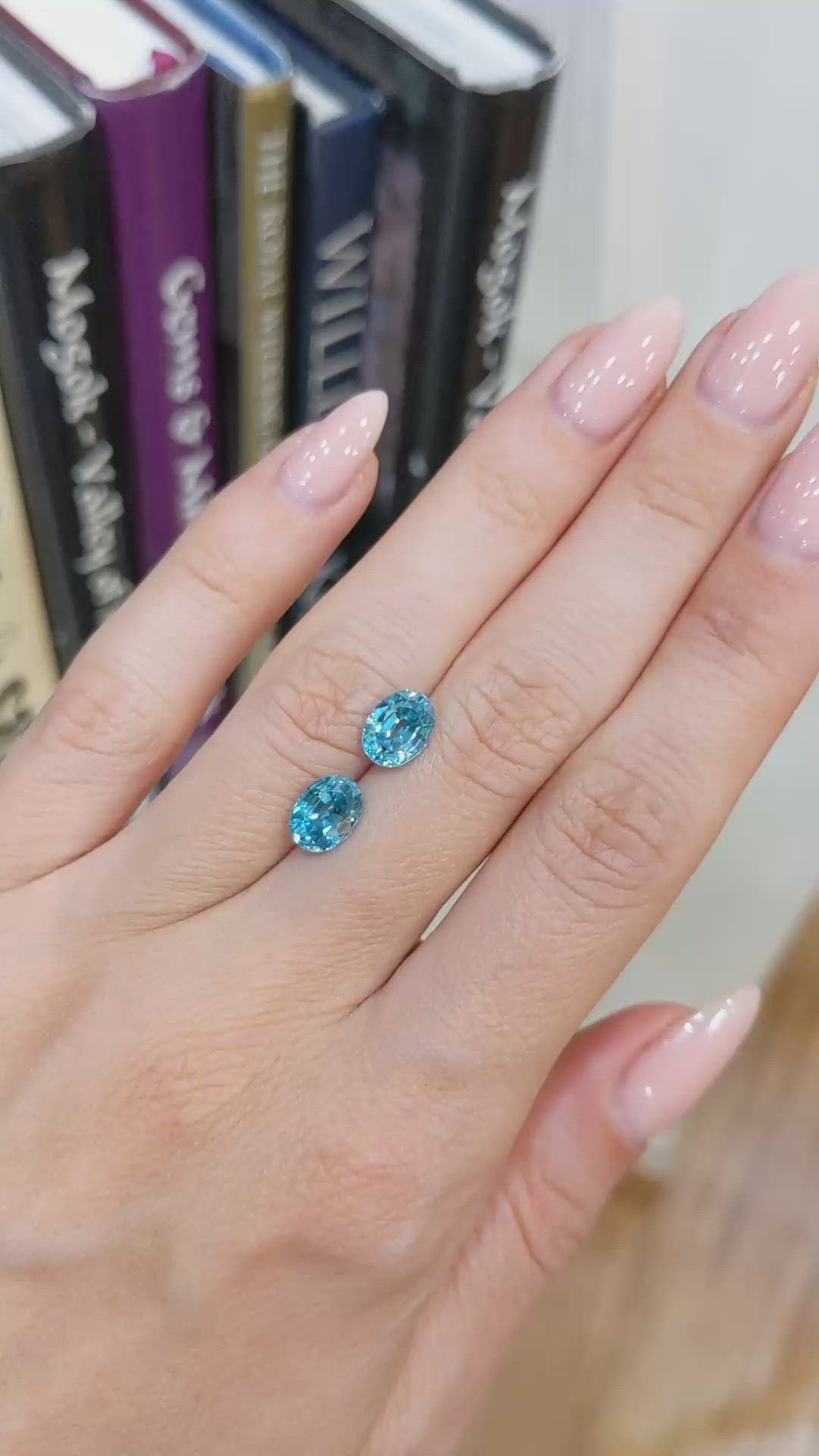 4.28 Ct.Tw.Total Carat Weight Zircon Pair from Ceylon (Sri Lanka) Size Video