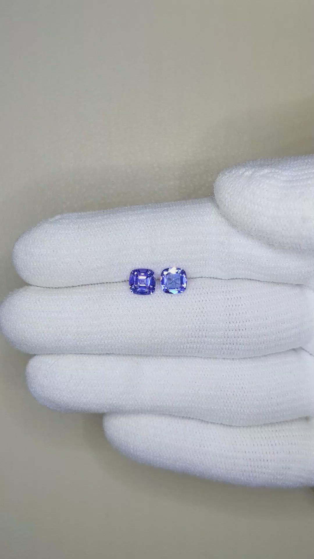 1.18 Ct.Tw.Total Carat Weight Tanzanite Pair from Tanzania Size Video