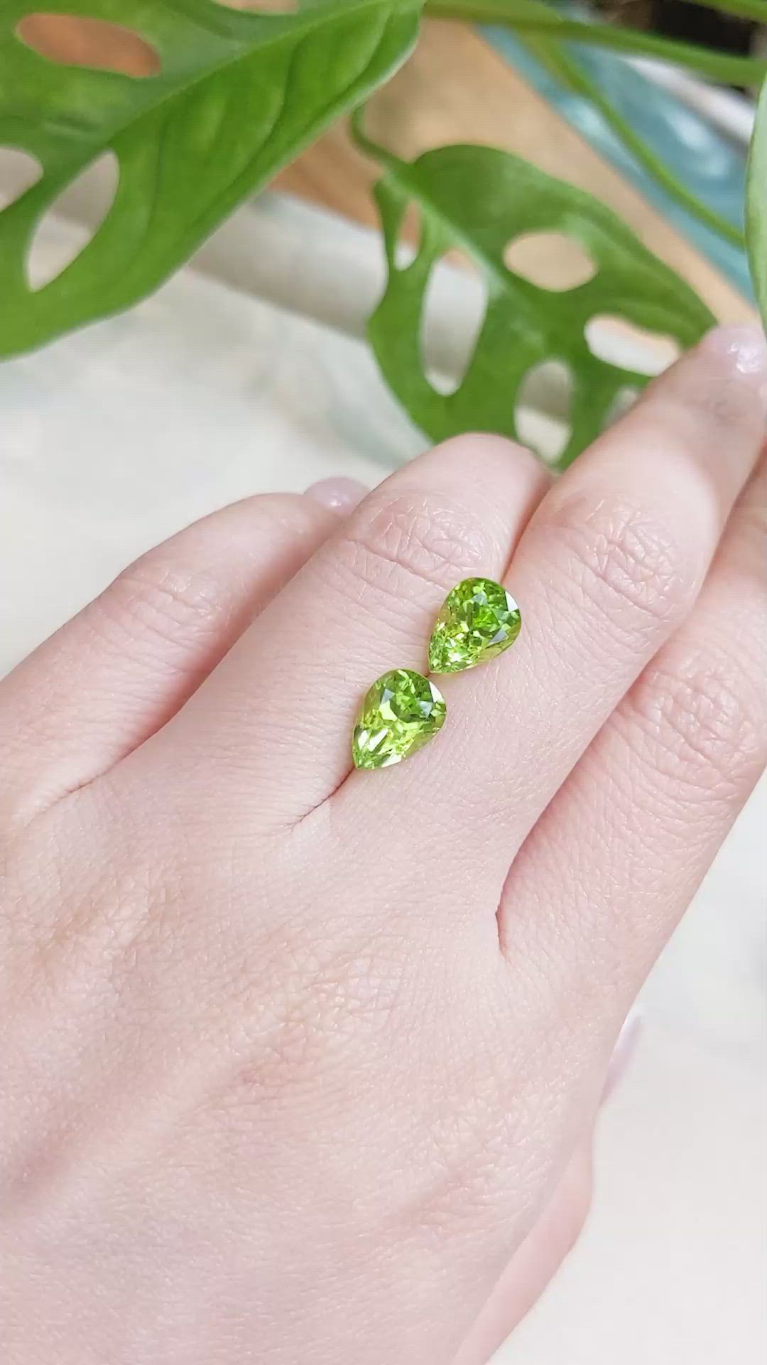 4.45 Ct.Tw.Total Carat Weight Peridot Pair from Burma (Myanmar) Size Video