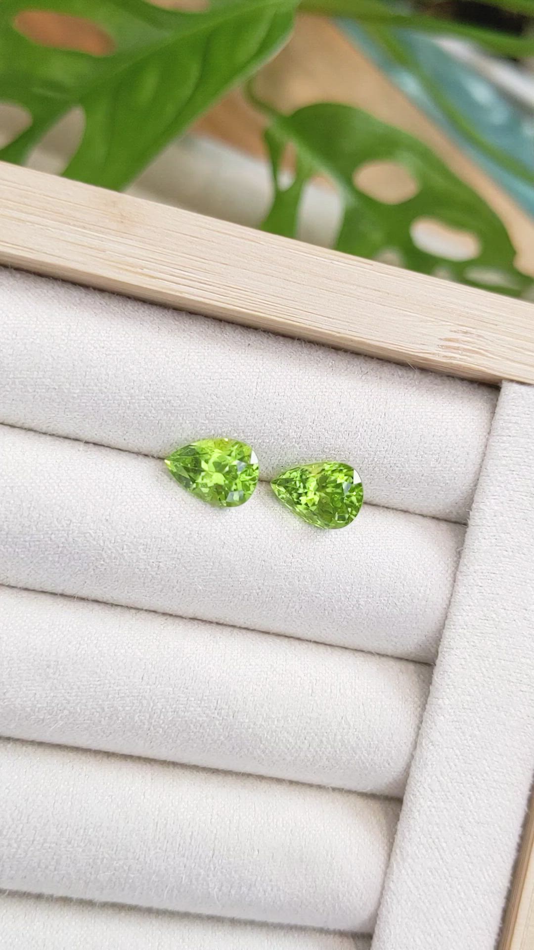 4.45 Ct.Tw.Total Carat Weight Peridot Pair from Burma (Myanmar) Size Video