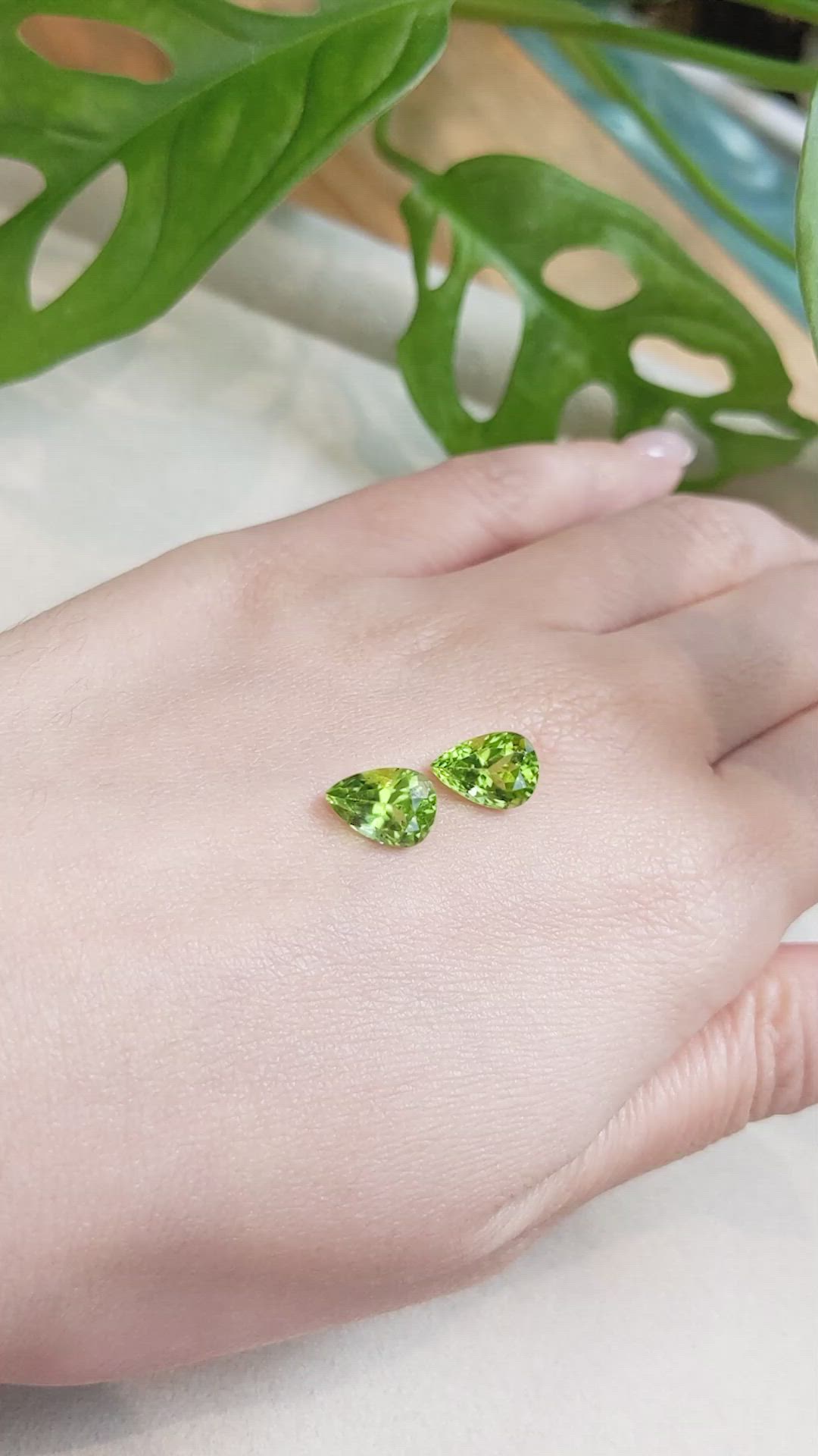 4.45 Ct.Tw.Total Carat Weight Peridot Pair from Burma (Myanmar) Size Video