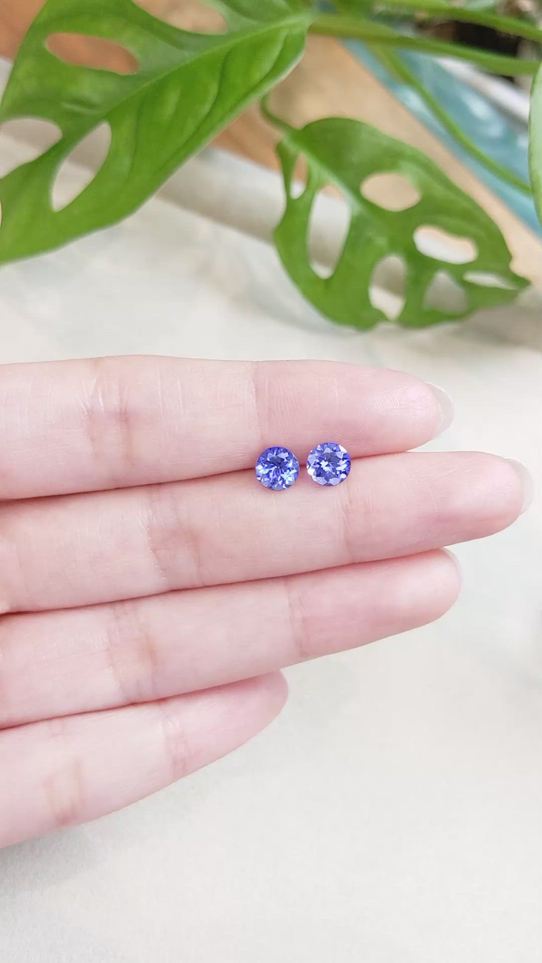 1.68 Ct.Tw.Total Carat Weight Tanzanite Pair from Tanzania Size Video