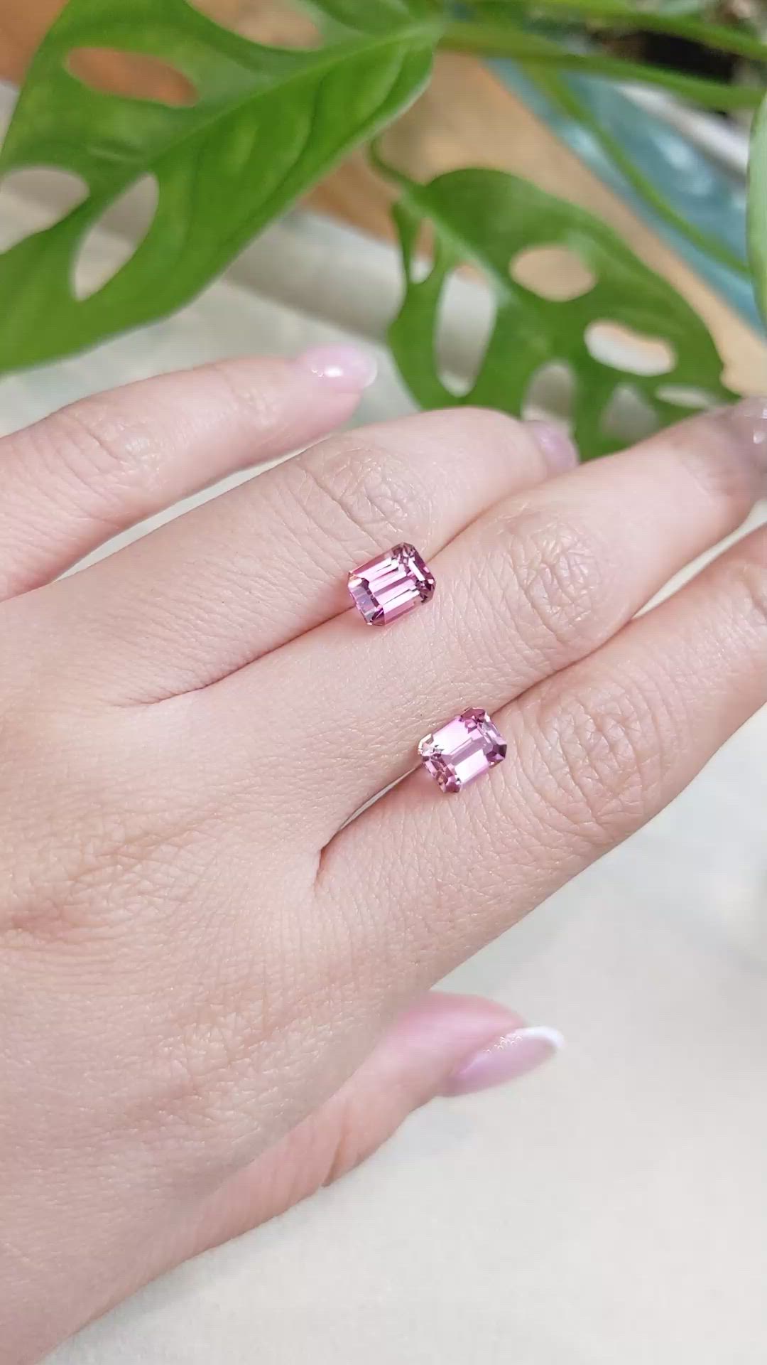 3.40 Ct.Tw.Total Carat Weight Tourmaline Pair from Mozambique Size Video