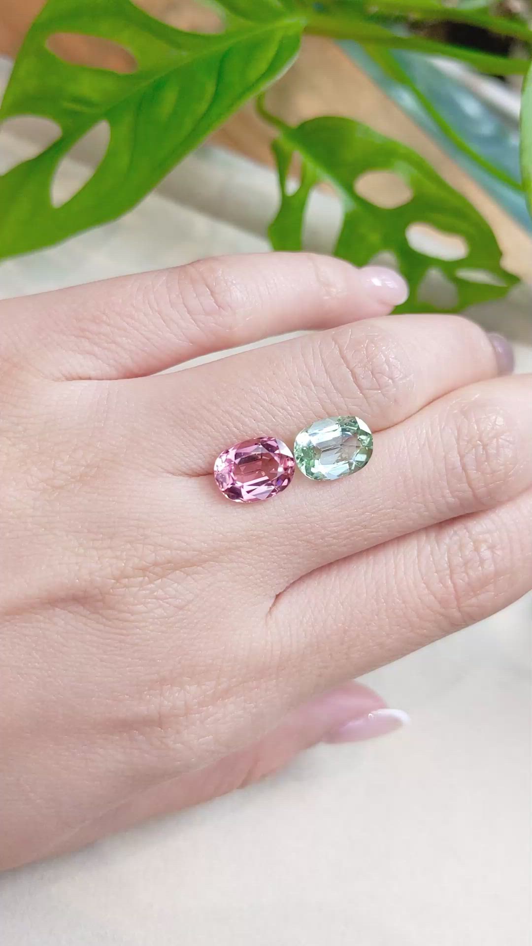 5.15 Ct.Tw.Total Carat Weight Tourmaline Pair from Mozambique Size Video