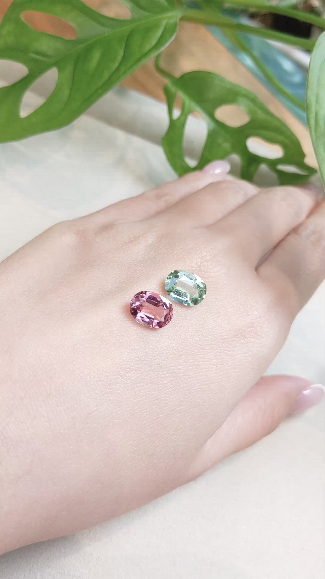 5.15 Ct.Tw.Total Carat Weight Tourmaline Pair from Mozambique Size Video