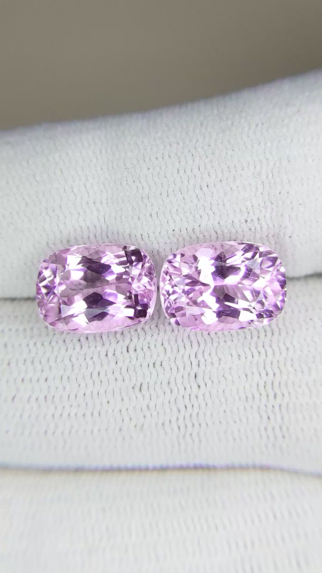9.19 Ct.Tw.Total Carat Weight Kunzite Pair from Afghanistan Size Video