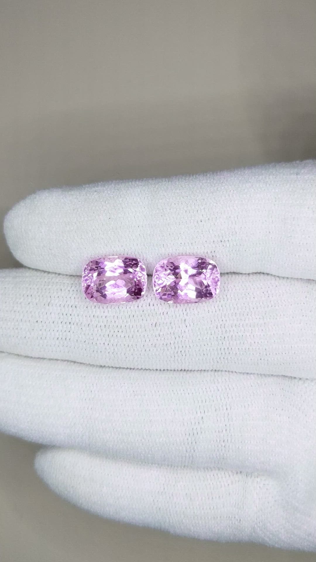 9.19 Ct.Tw.Total Carat Weight Kunzite Pair from Afghanistan Size Video
