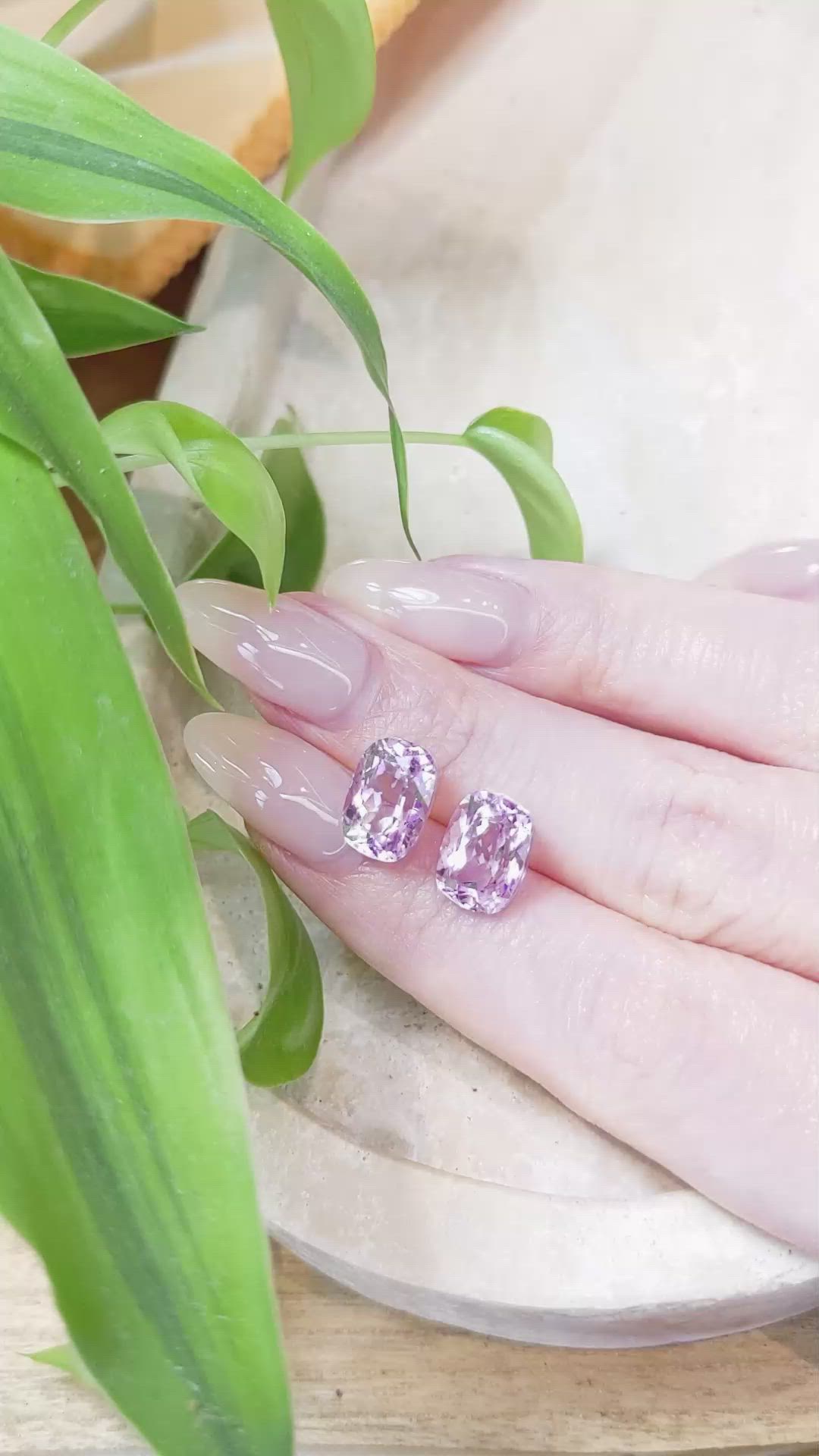 9.19 Ct.Tw.Total Carat Weight Kunzite Pair from Afghanistan Size Video