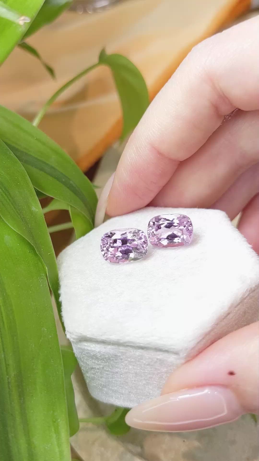 9.19 Ct.Tw.Total Carat Weight Kunzite Pair from Afghanistan Size Video