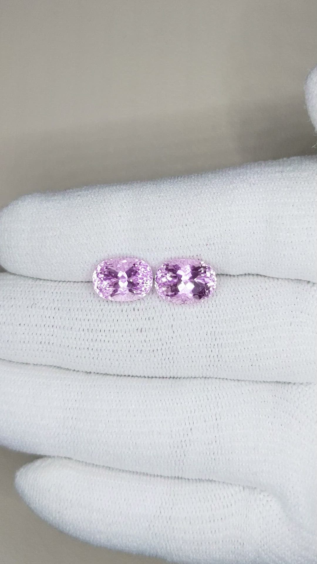 6.52 Ct.Tw.Total Carat Weight Kunzite Pair from Afghanistan Size Video