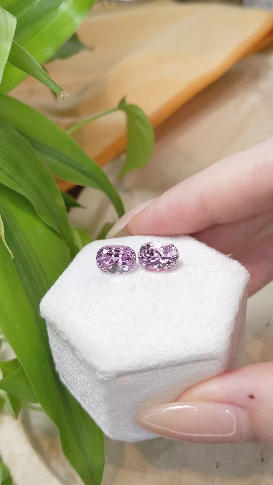 6.52 Ct.Tw.Total Carat Weight Kunzite Pair from Afghanistan Size Video
