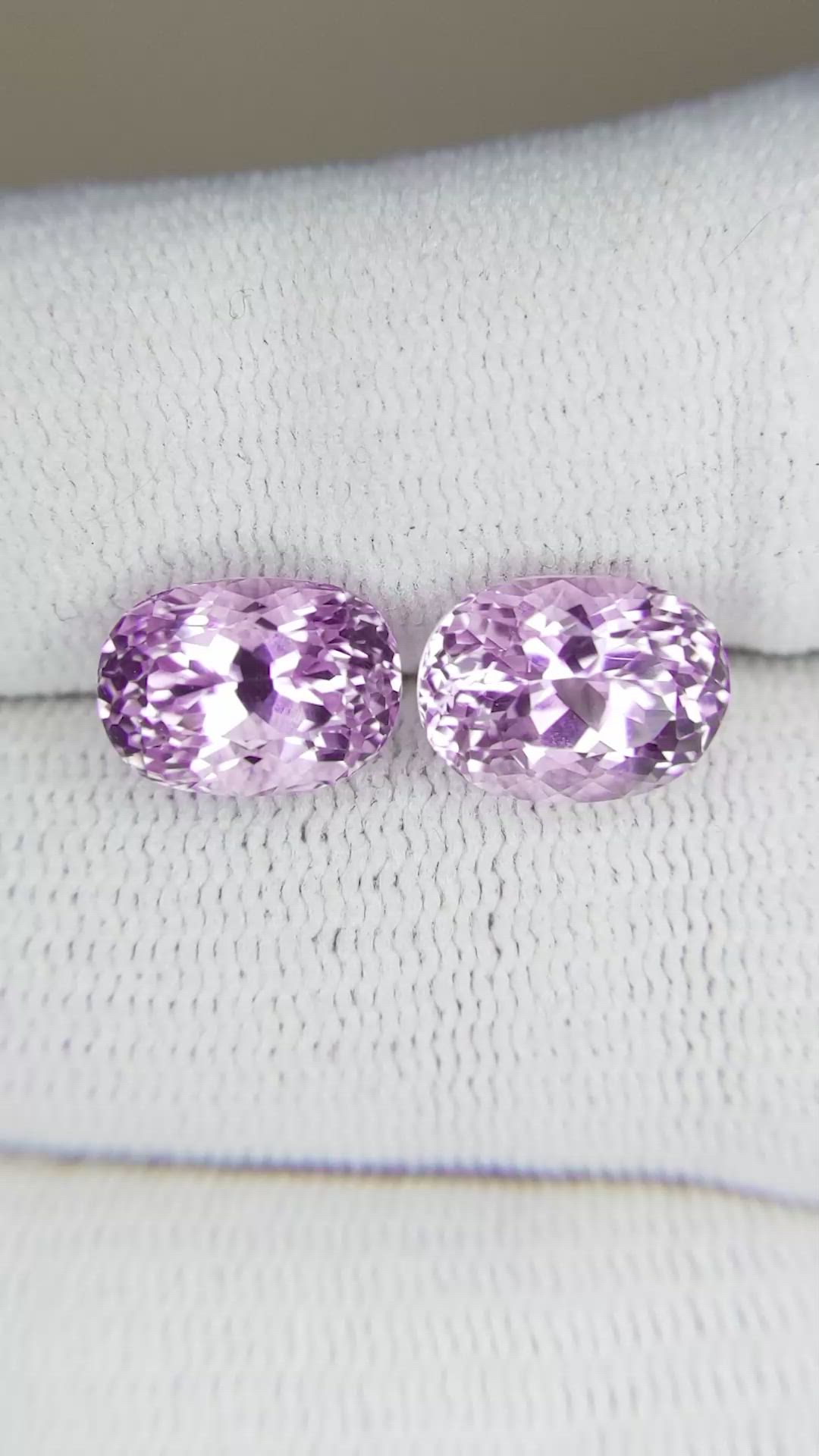 6.52 Ct.Tw.Total Carat Weight Kunzite Pair from Afghanistan Size Video