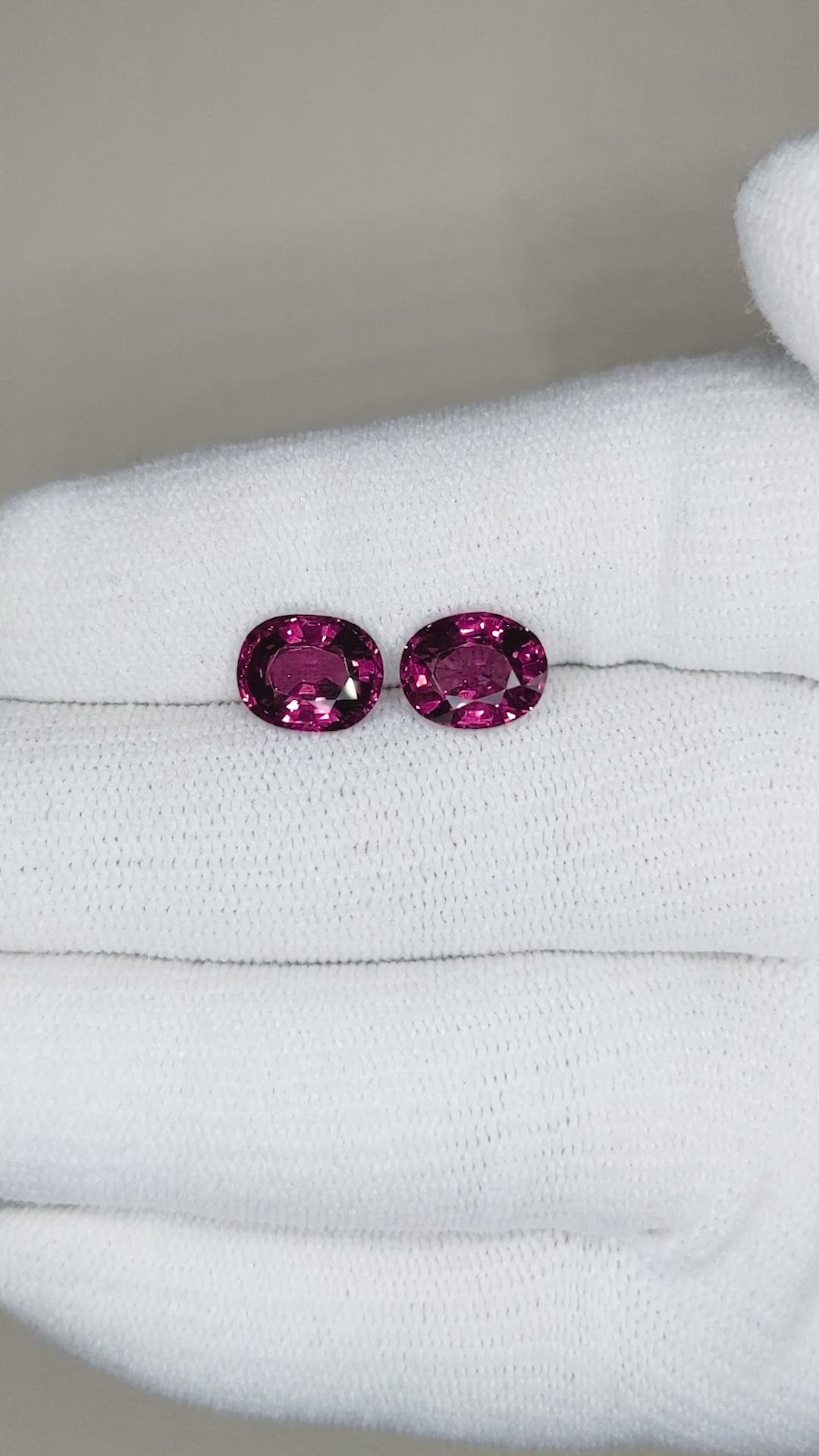 5.44 Ct.Tw.Total Carat Weight Rhodolite Garnet Pair from Tanzania Size Video