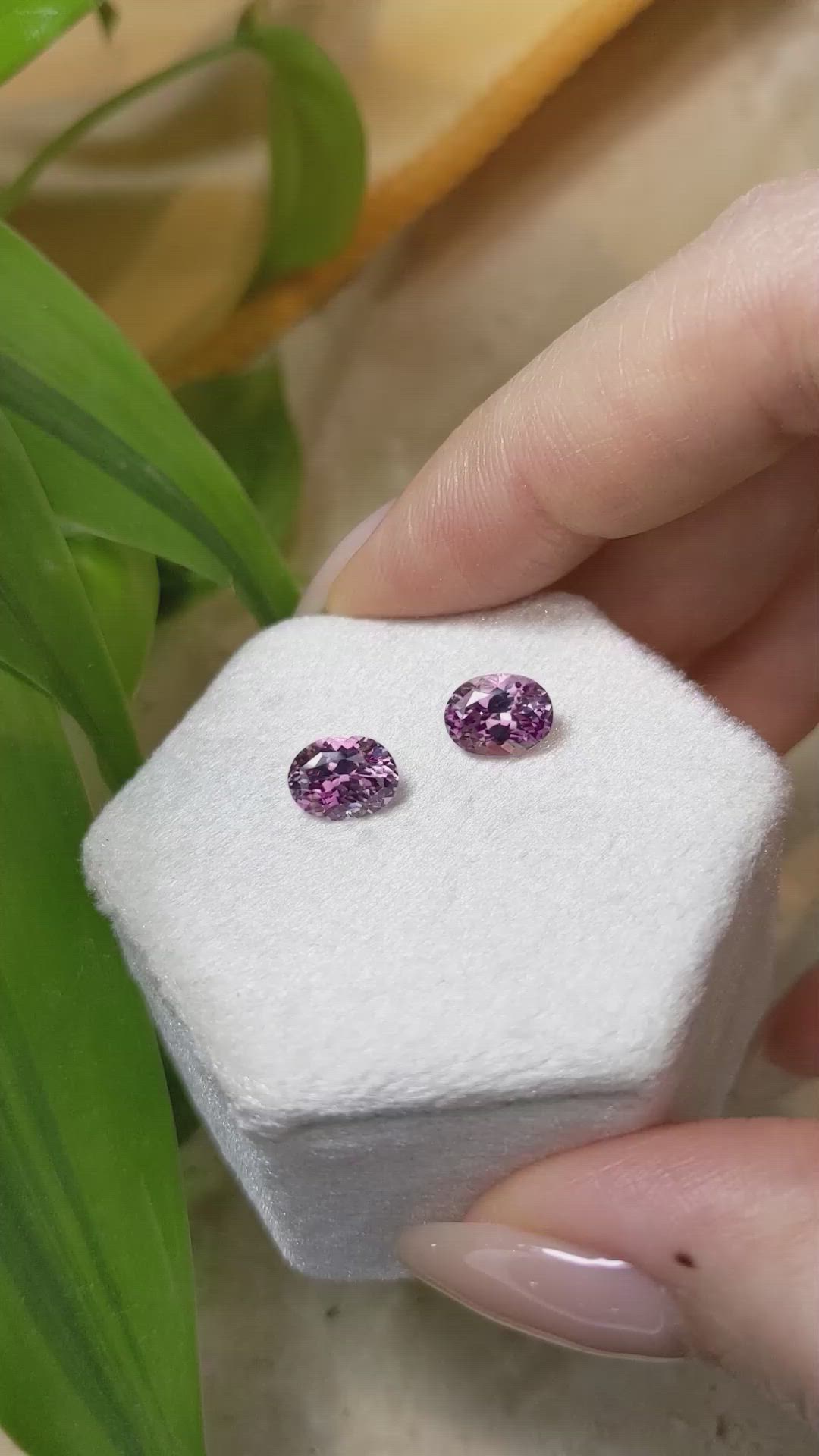 2.80 Ct.Tw.Total Carat Weight Spinel Pair from Burma (Myanmar) Size Video