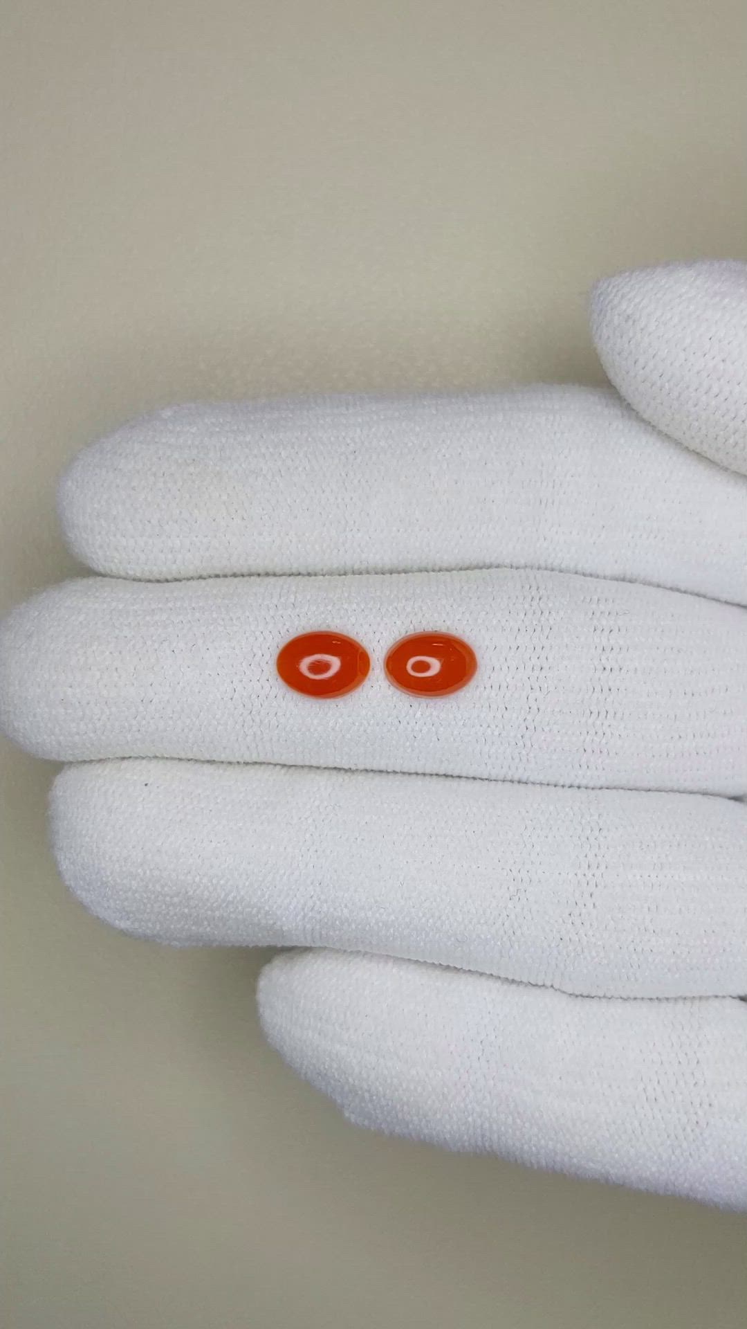 1.34&nbsp;Ct.Tw.Total Carat Weight Cabochon Coral Pair from Italy Size Video